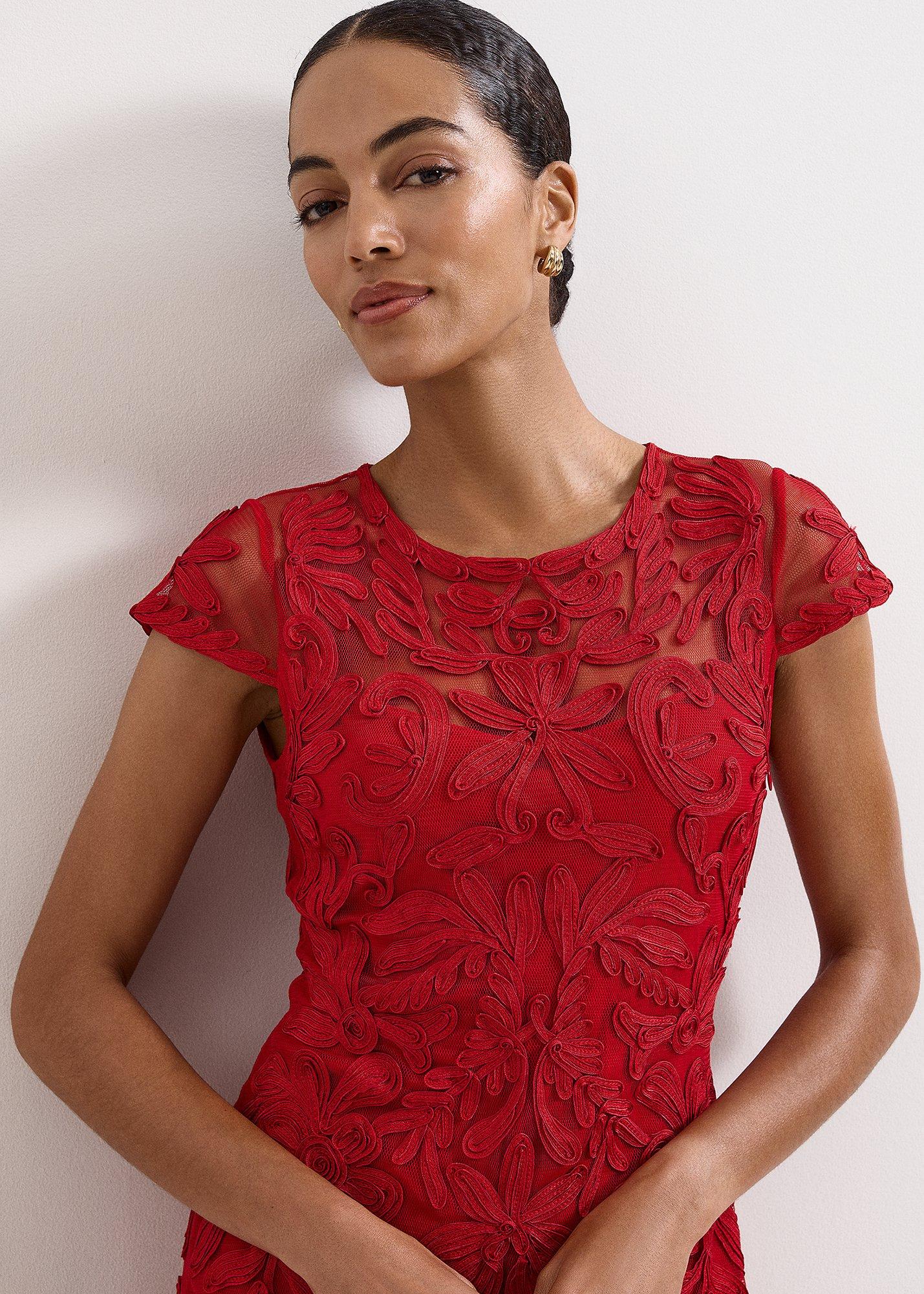 ${product-id}-Emmi Tapework Dress-Red-${view-type}
