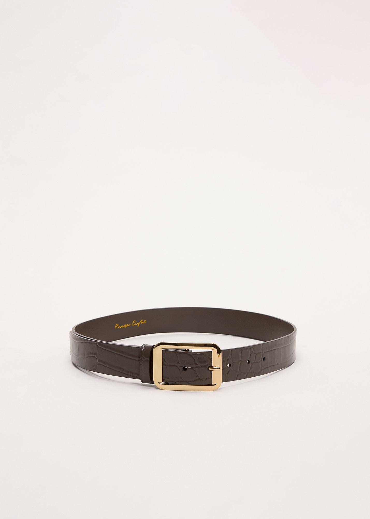 Leather Mock Croc Waist Belt