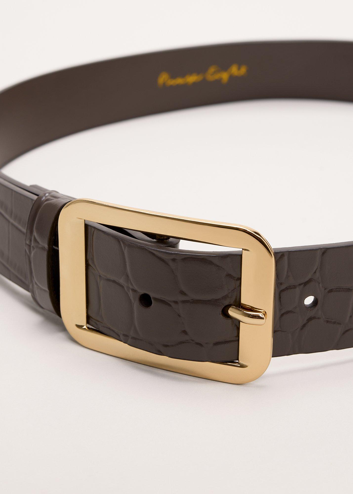 Leather Mock Croc Waist Belt