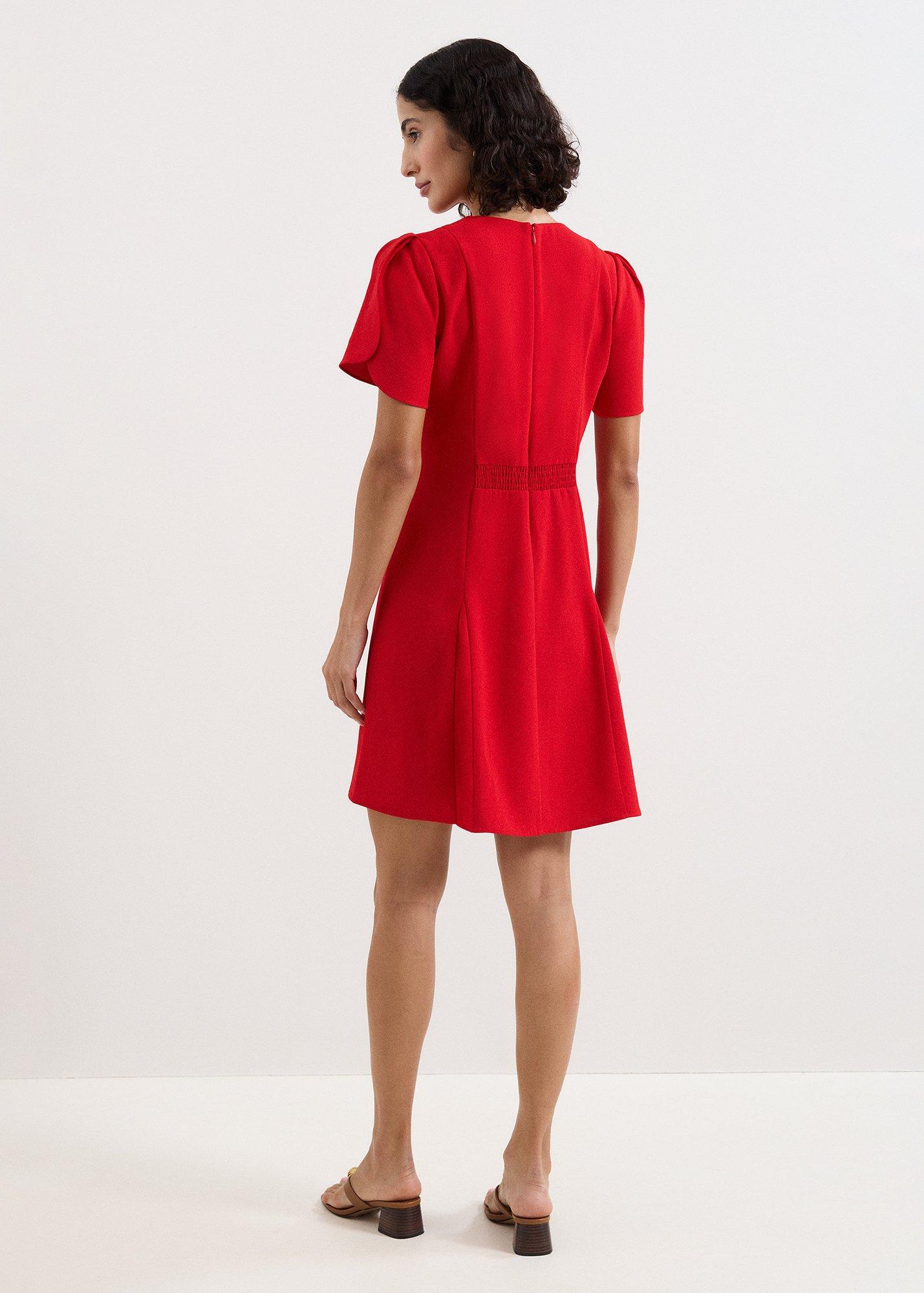 Elia Red Seamed Swing Dress