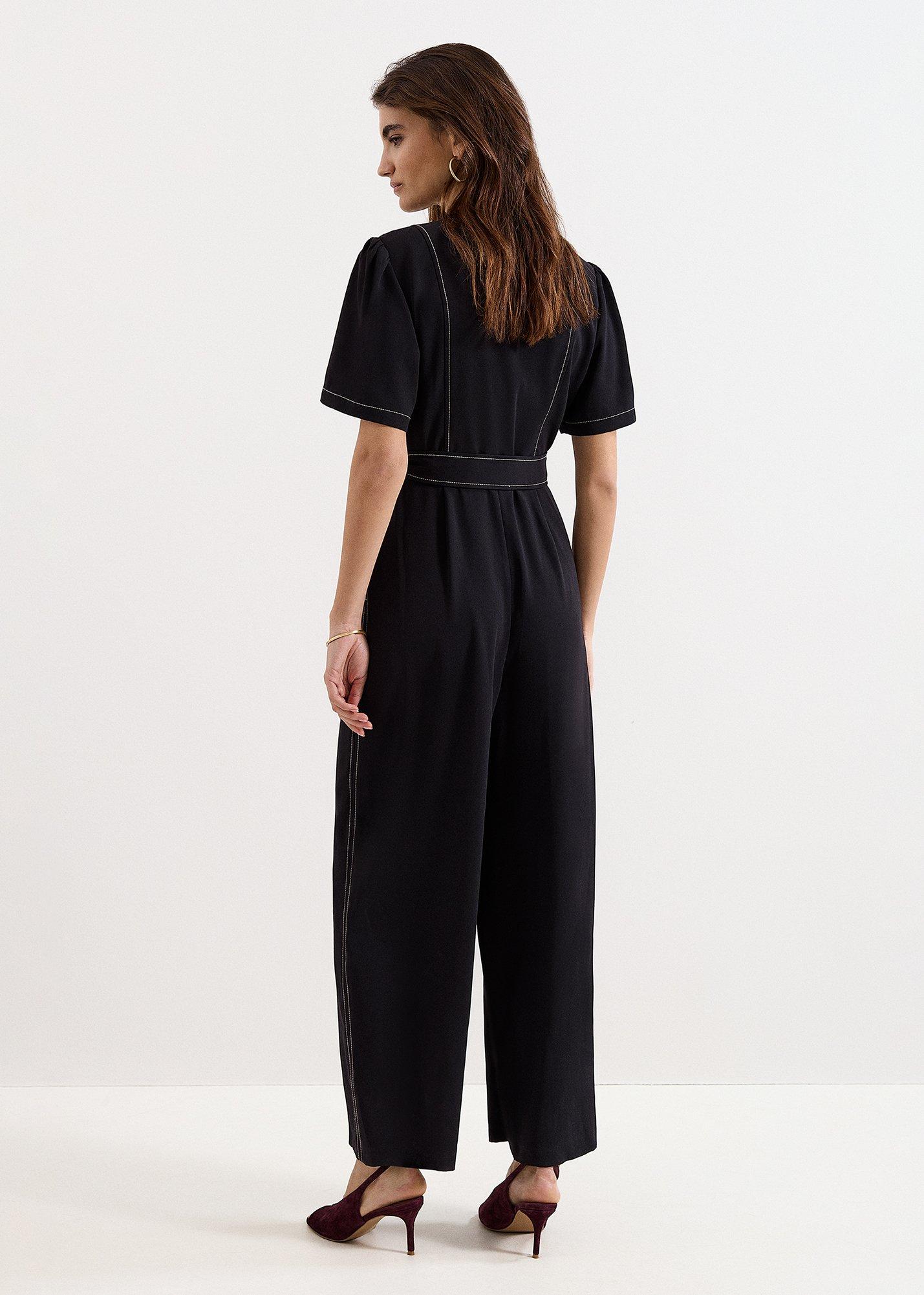 Alix Contrast Stitch Jumpsuit 