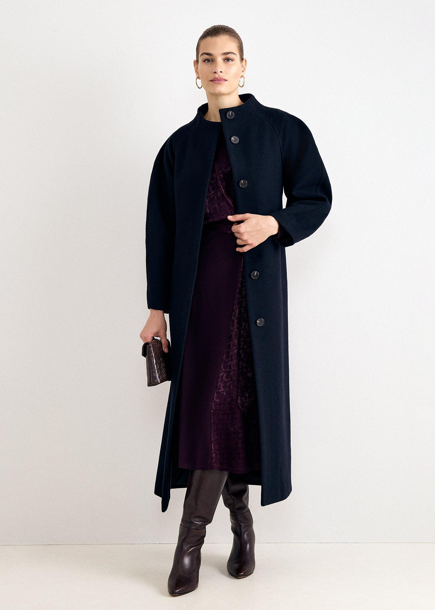 Mollie Funnel Neck Long Coat