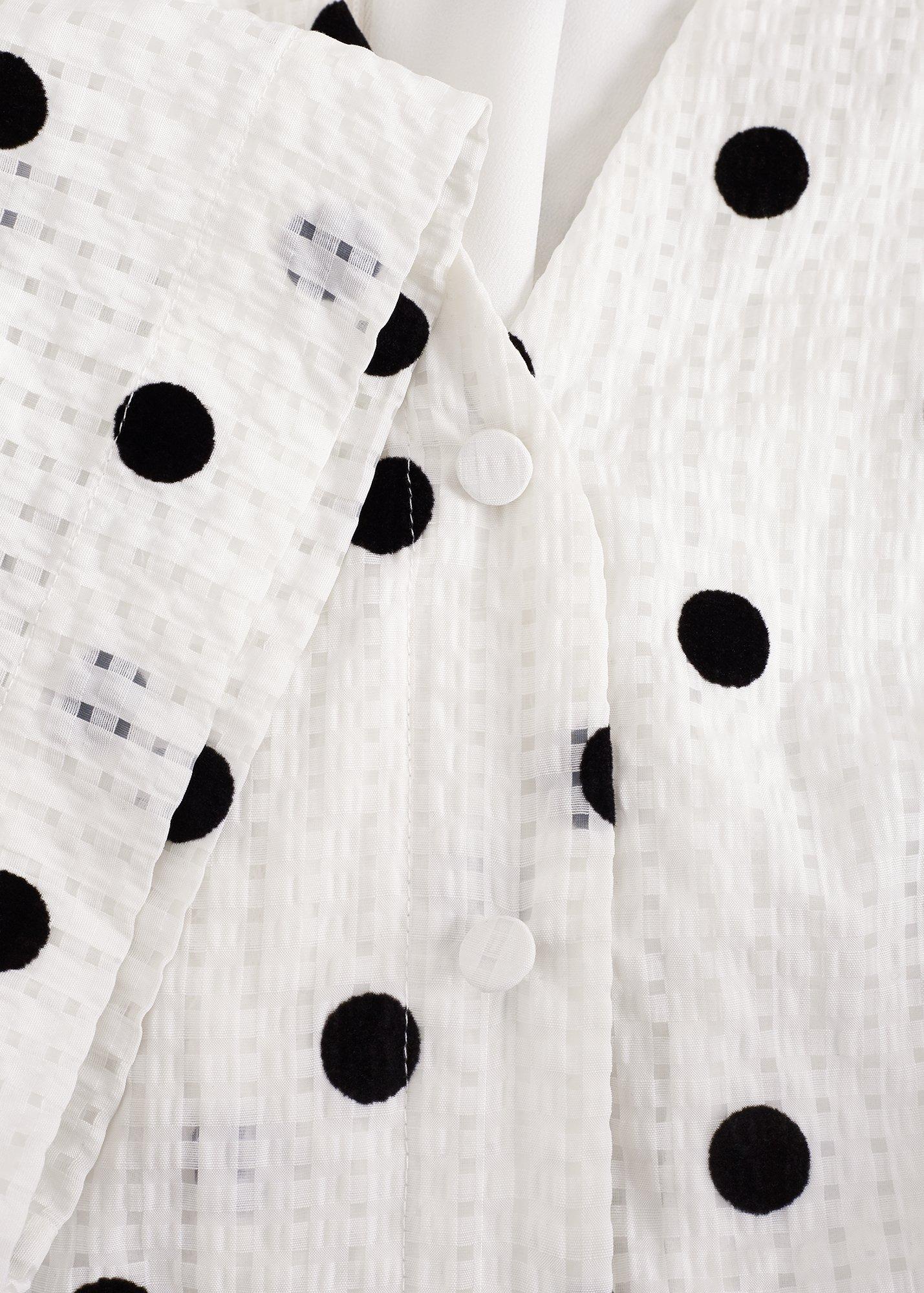 Adele Black and Ivory Spot Textured Swing Dress
