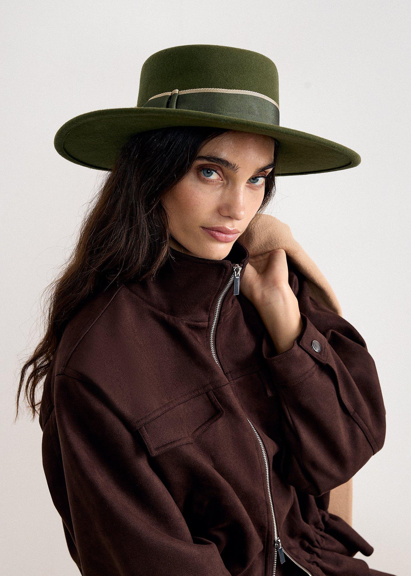 Felt Ribbon Boater Hat