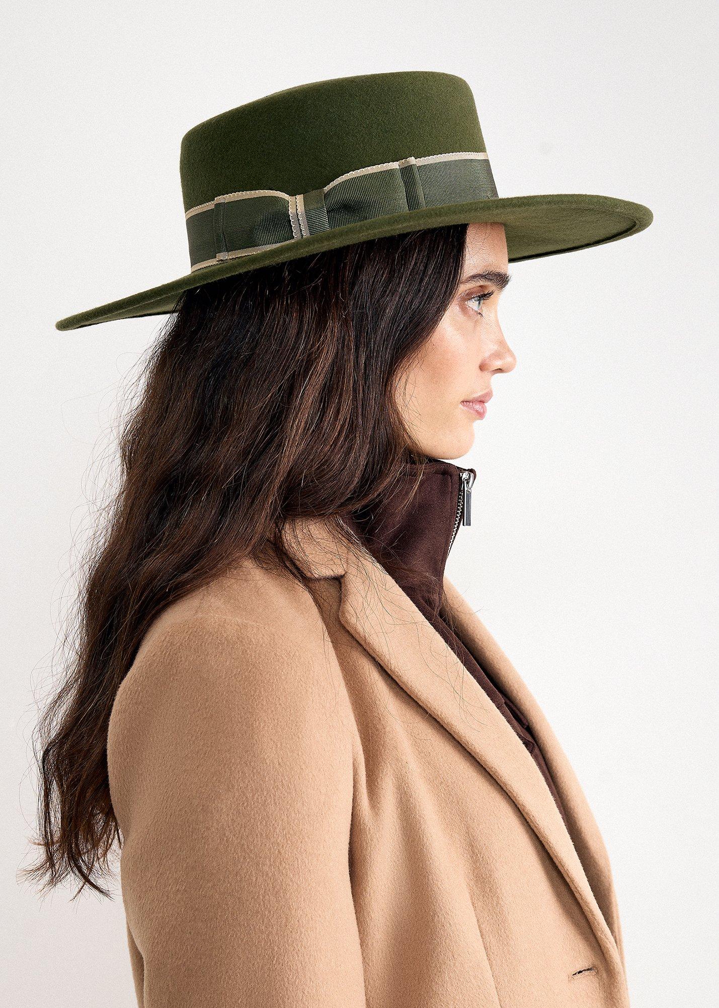 Felt Ribbon Boater Hat