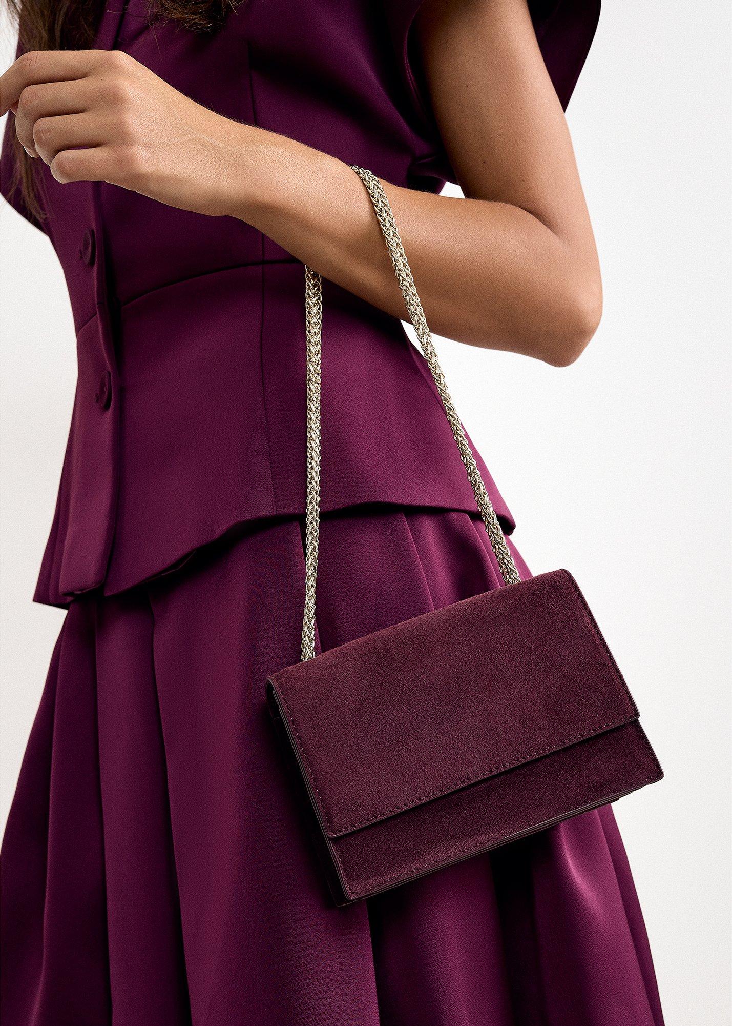 suede-chain-handle-clutch-bag