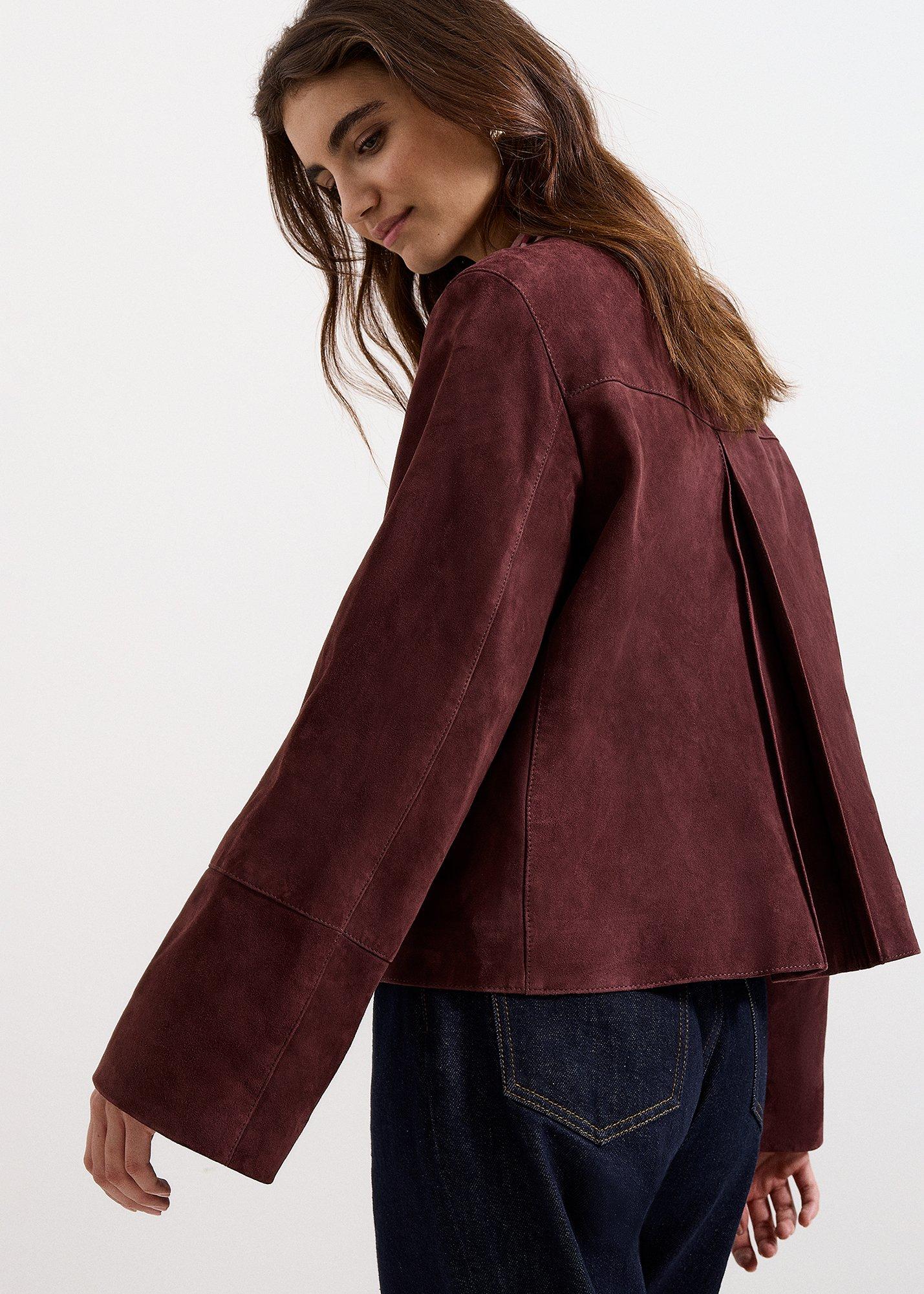 Madison Suede Collarless Jacket