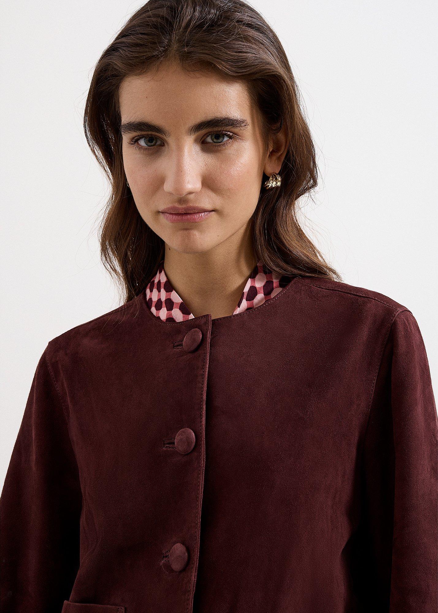 Madison Suede Collarless Jacket