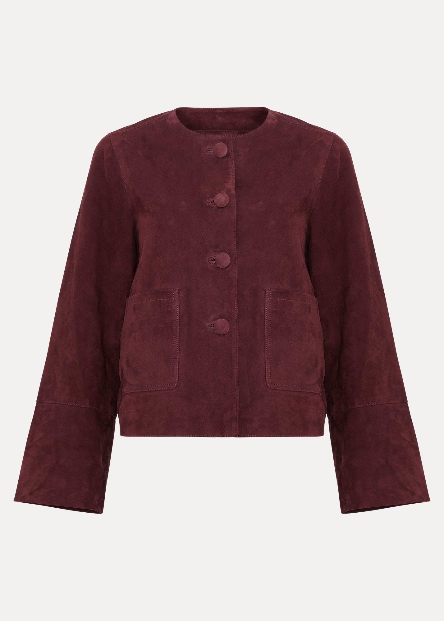 Madison Suede Collarless Jacket