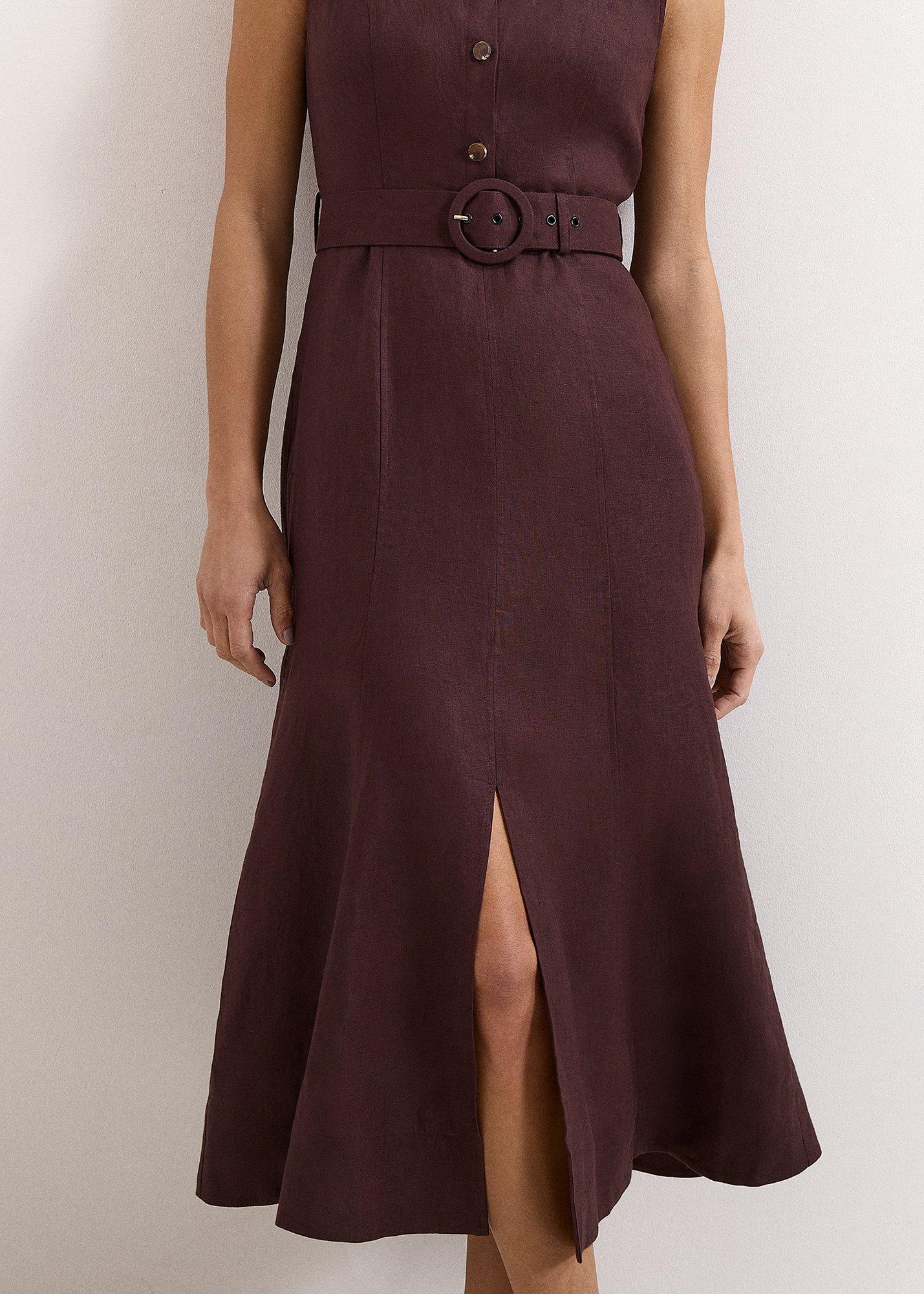 elspeth-brown-linen-midi-dress