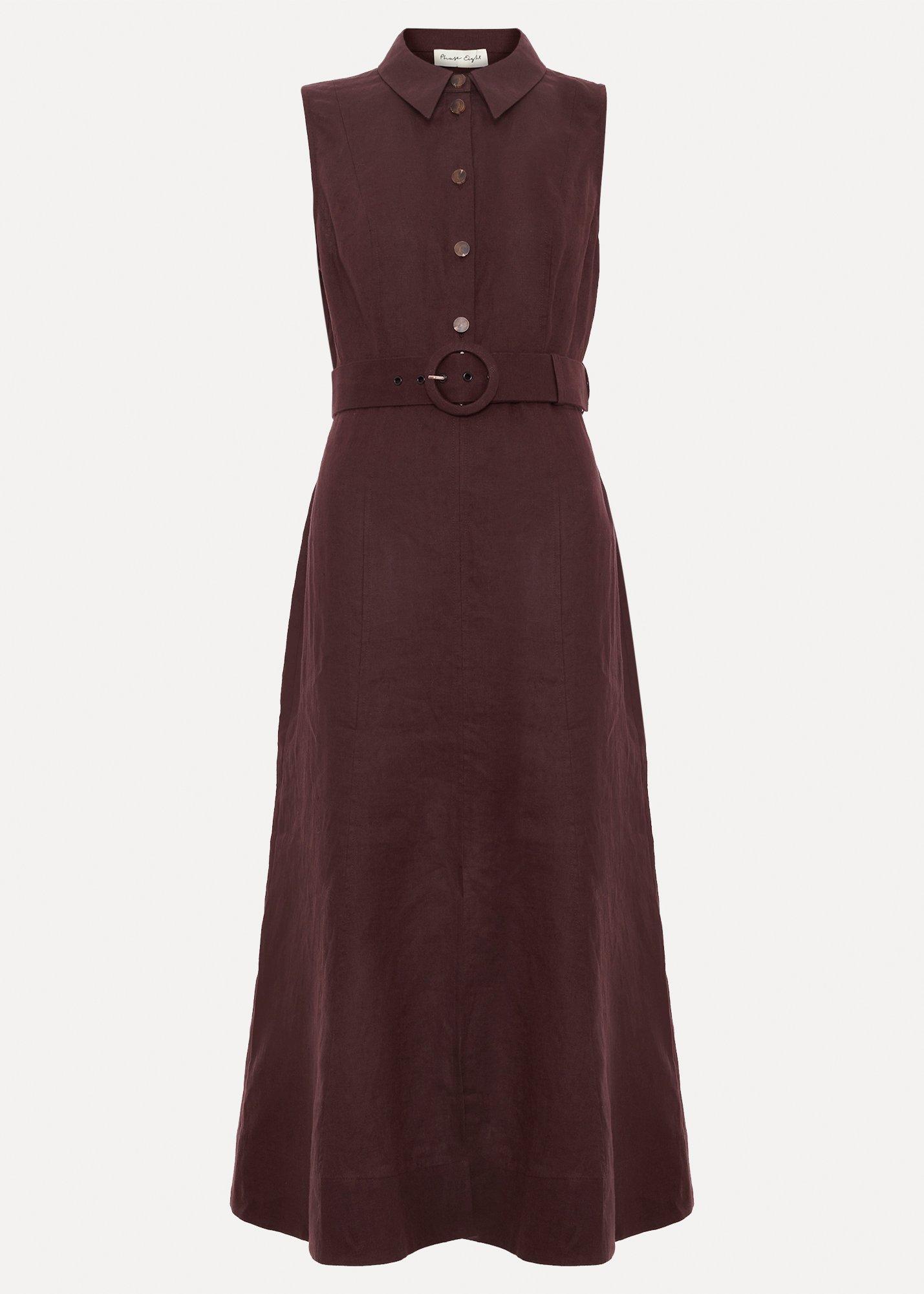 elspeth-brown-linen-midi-dress