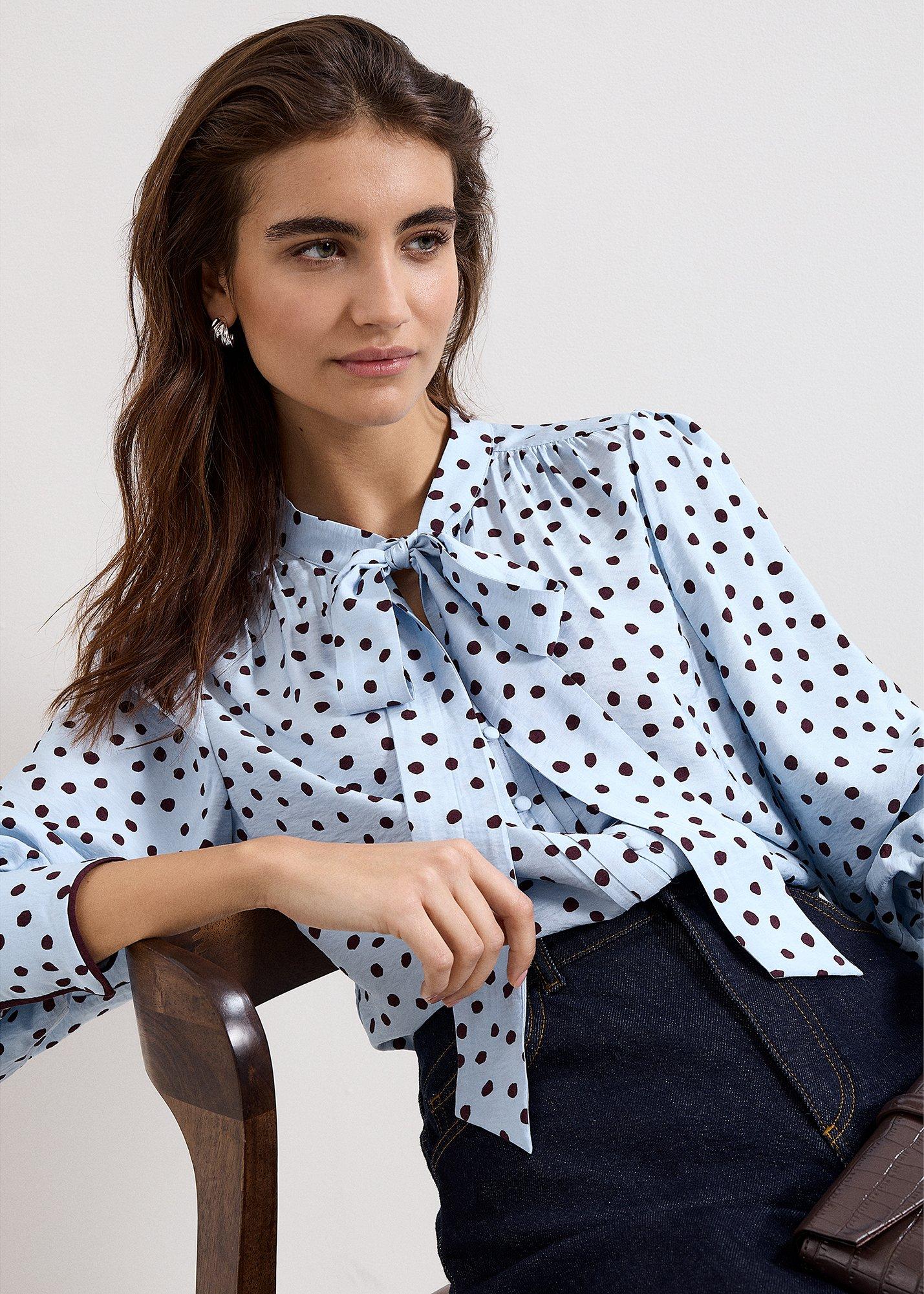Coco Polka Dot Tie Neck Blouse