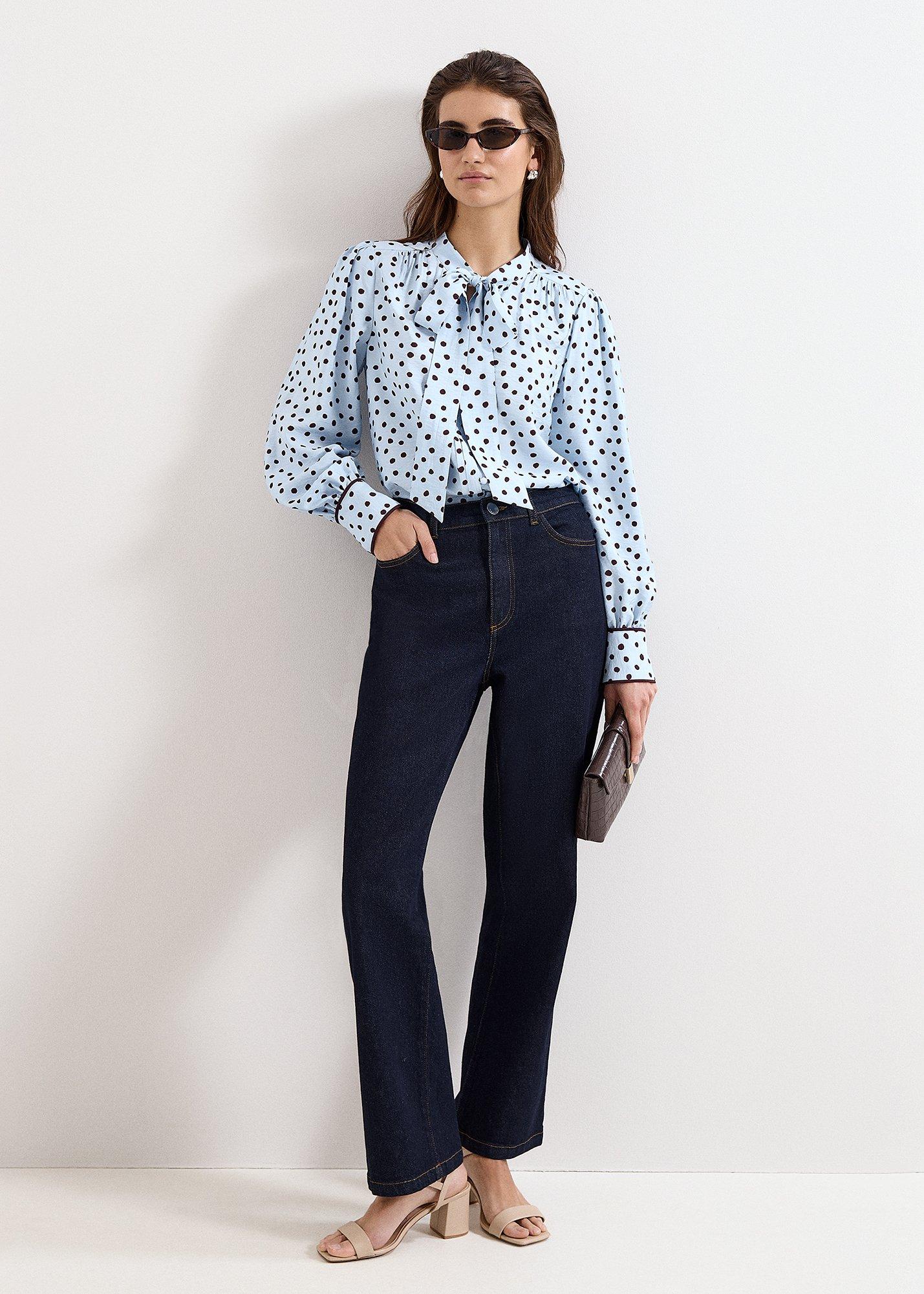 coco-polka-dot-tie-neck-blouse