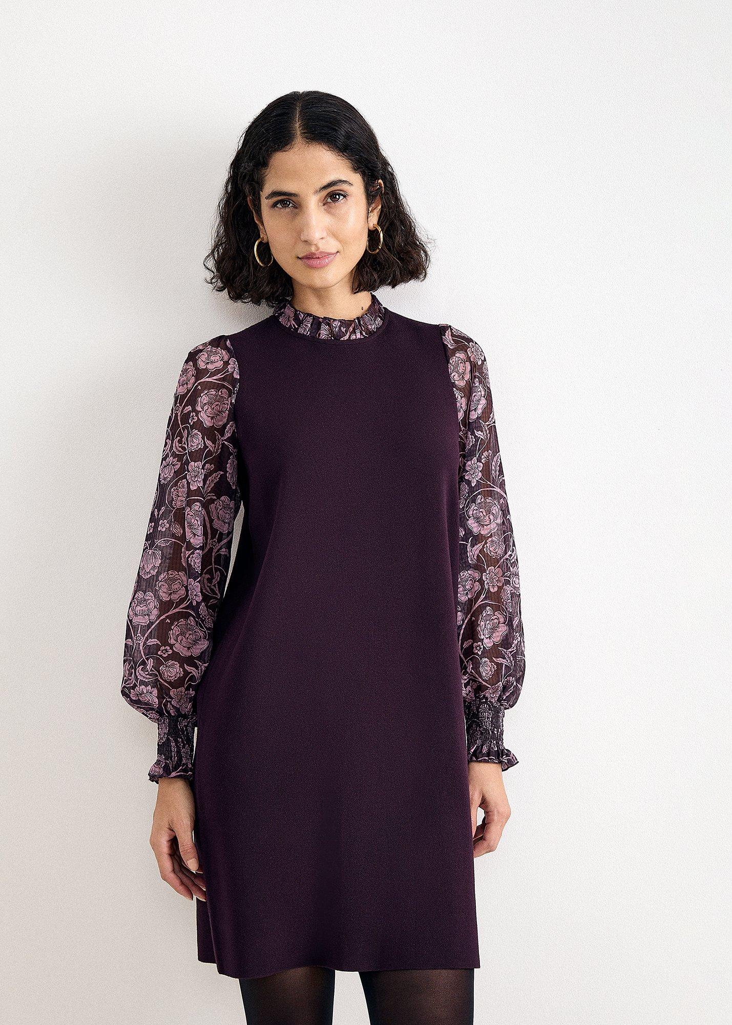 Giselle Woven Printed Sleeve Knit Dress