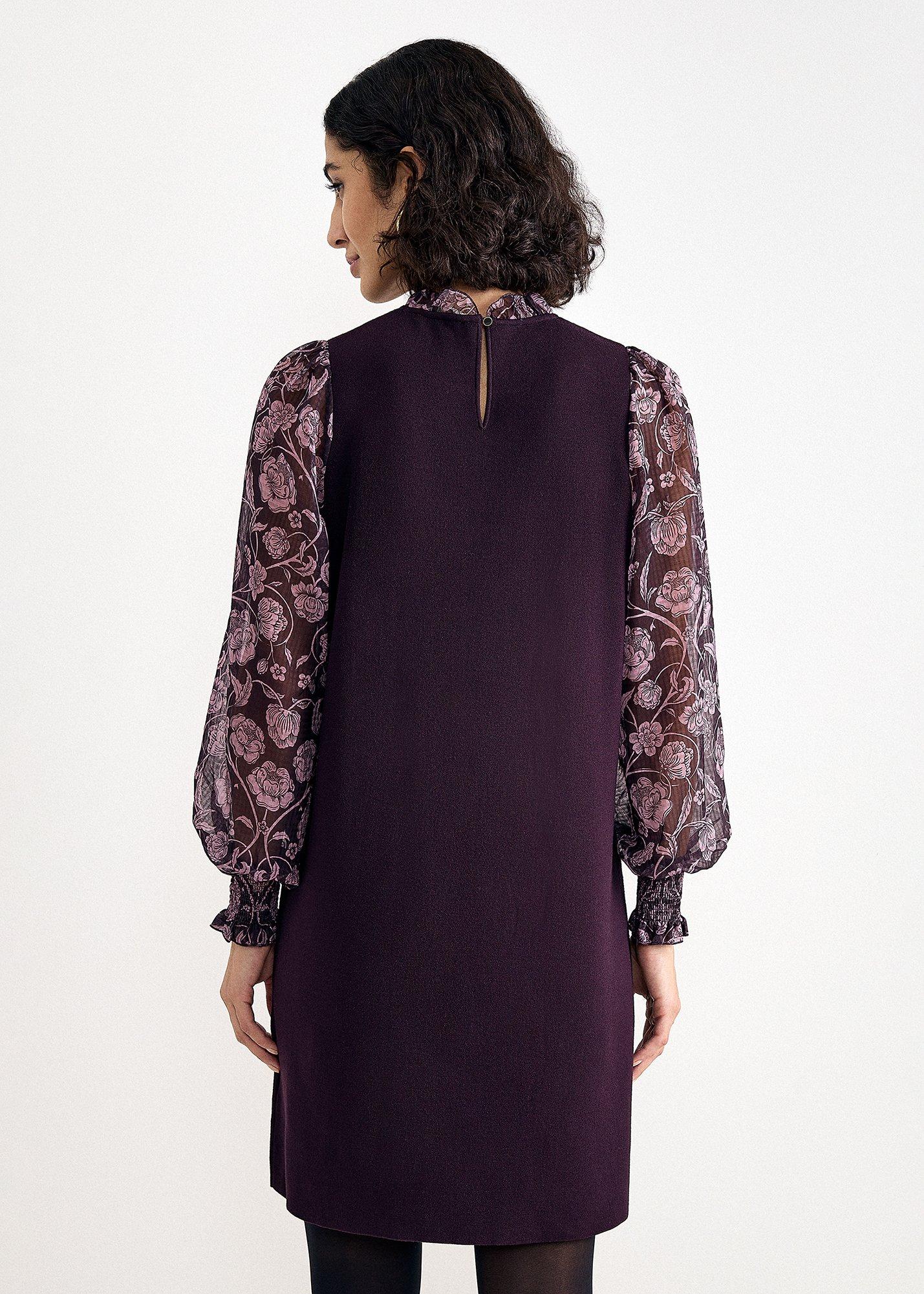 Giselle Woven Printed Sleeve Knit Dress