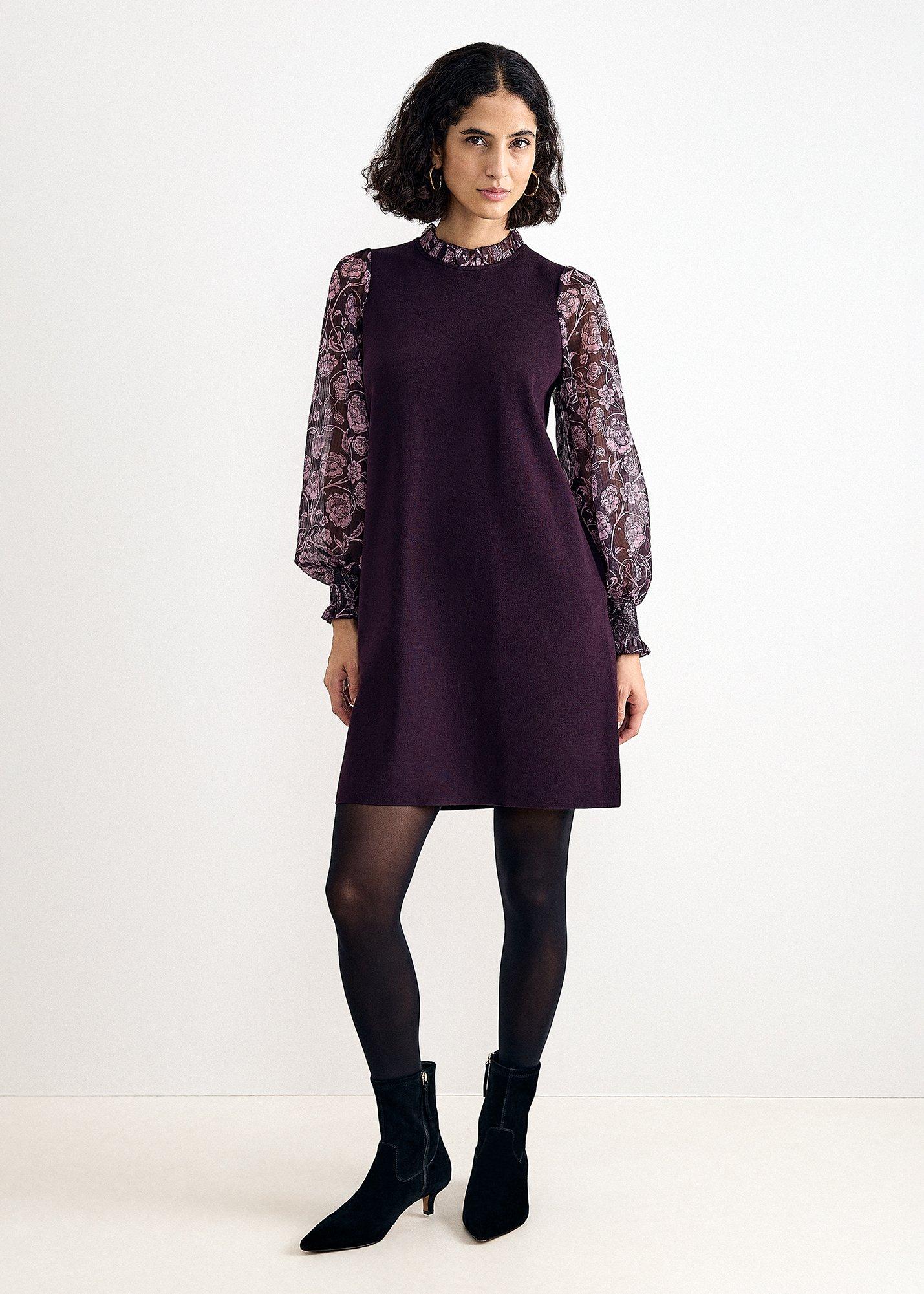 giselle-woven-printed-sleeve-knit-dress