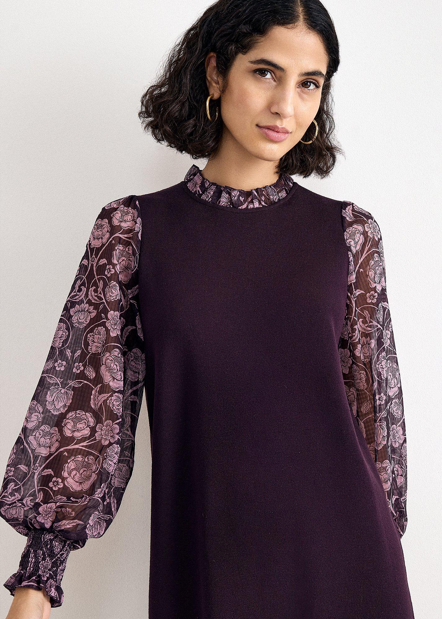 giselle-woven-printed-sleeve-knit-dress