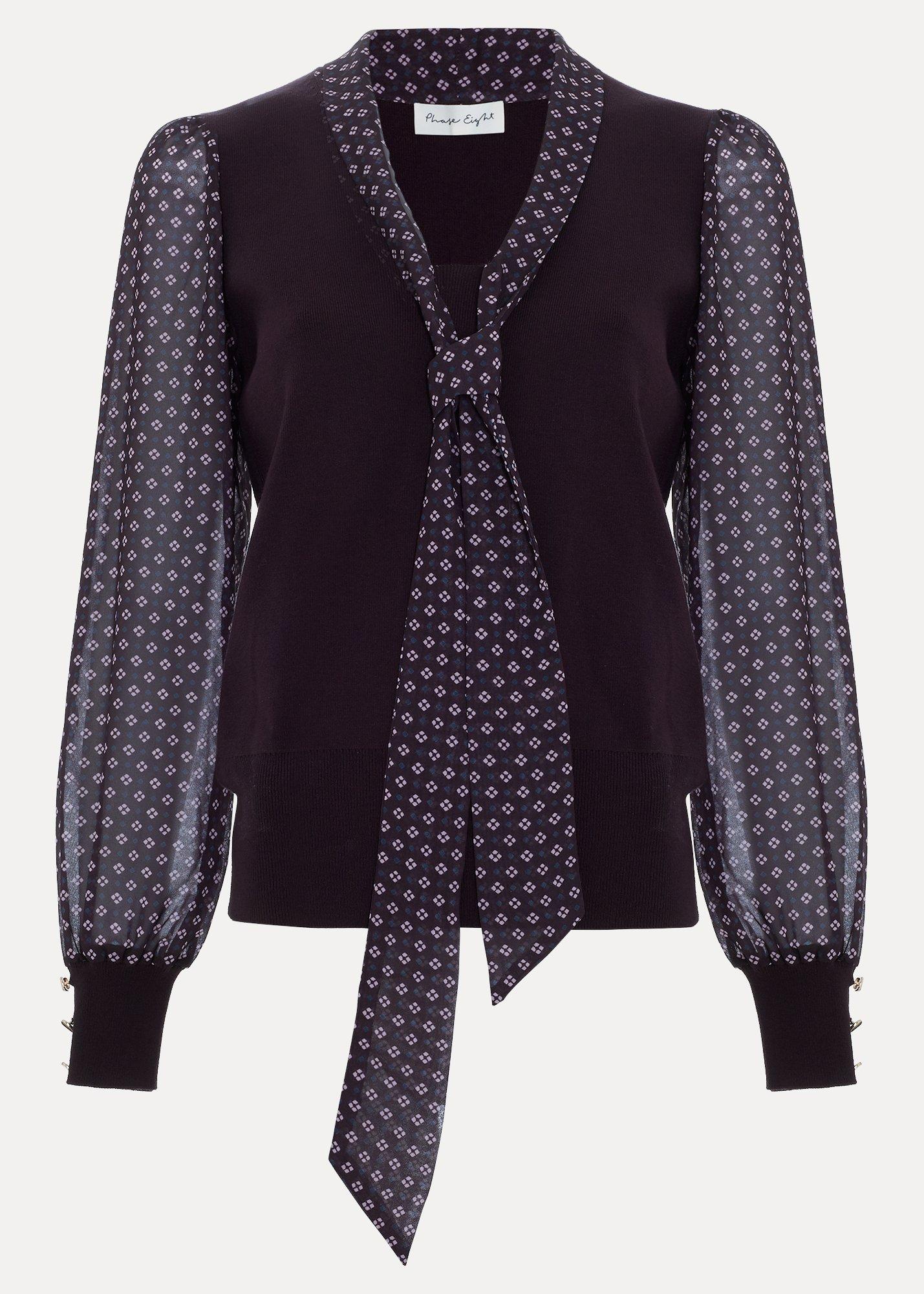 ellen-woven-sleeve-print-knitted-top