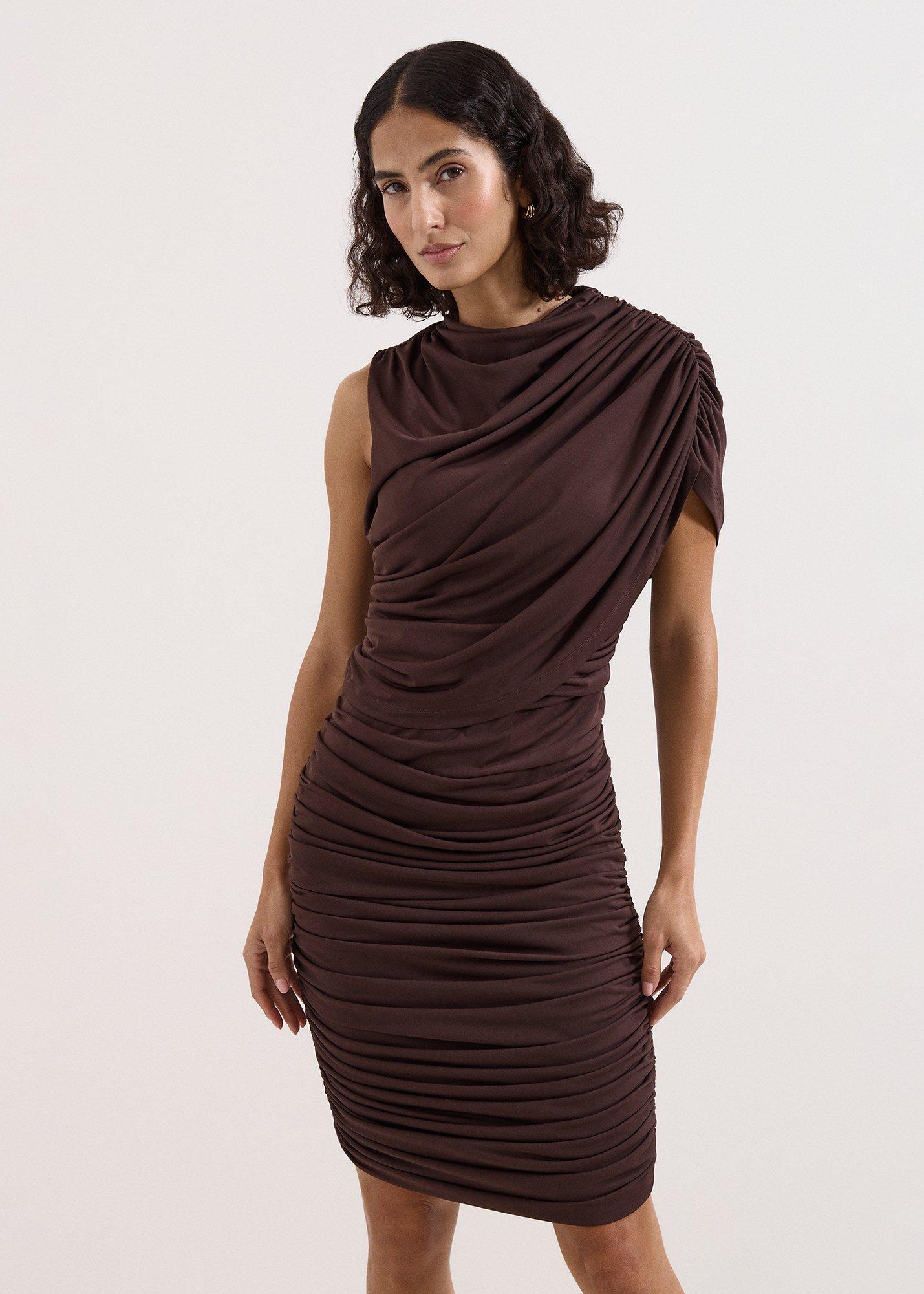 Aimee Ruched Jersey Midi Dress