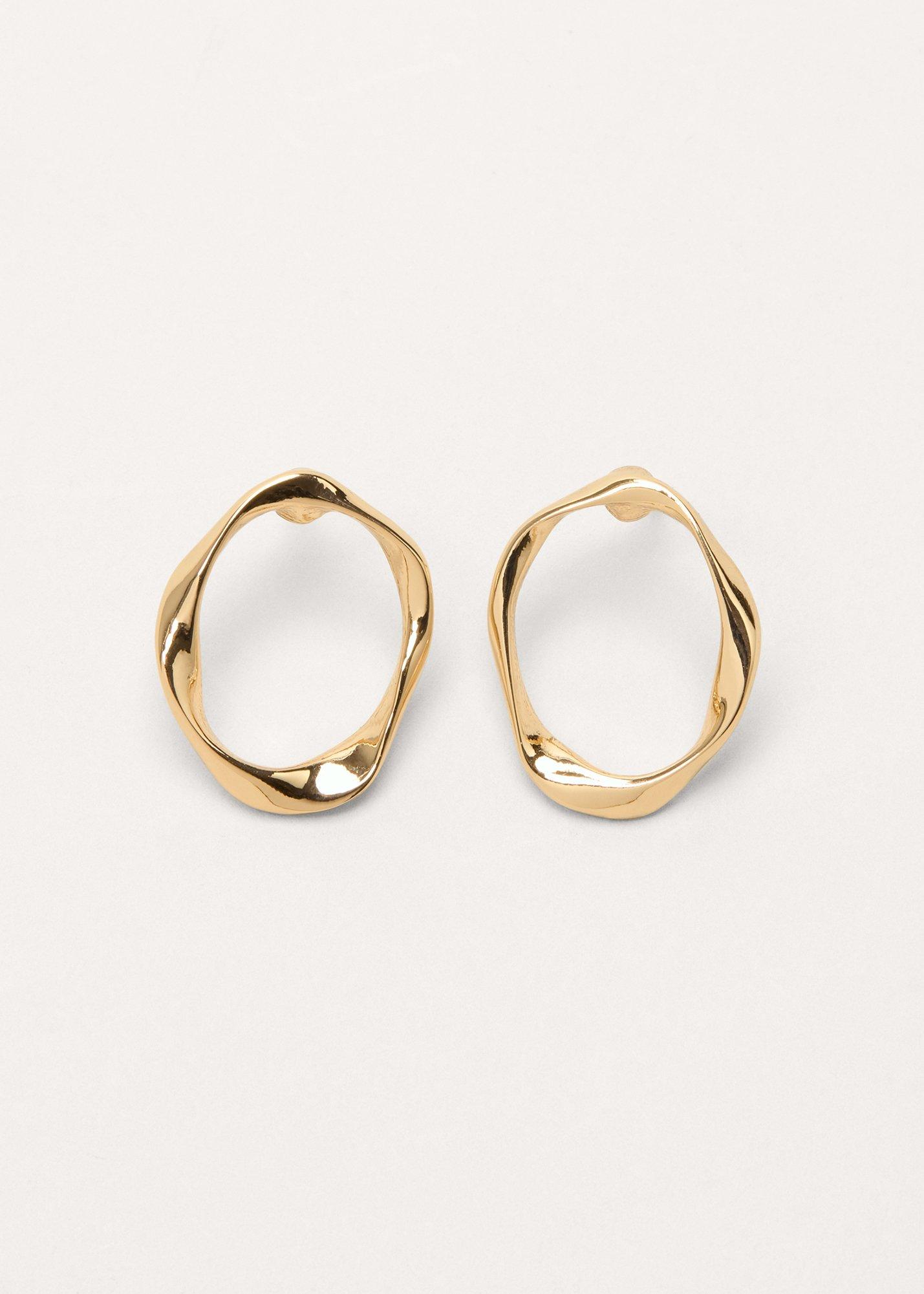 Gold Twisted Circle Stood Earrings 