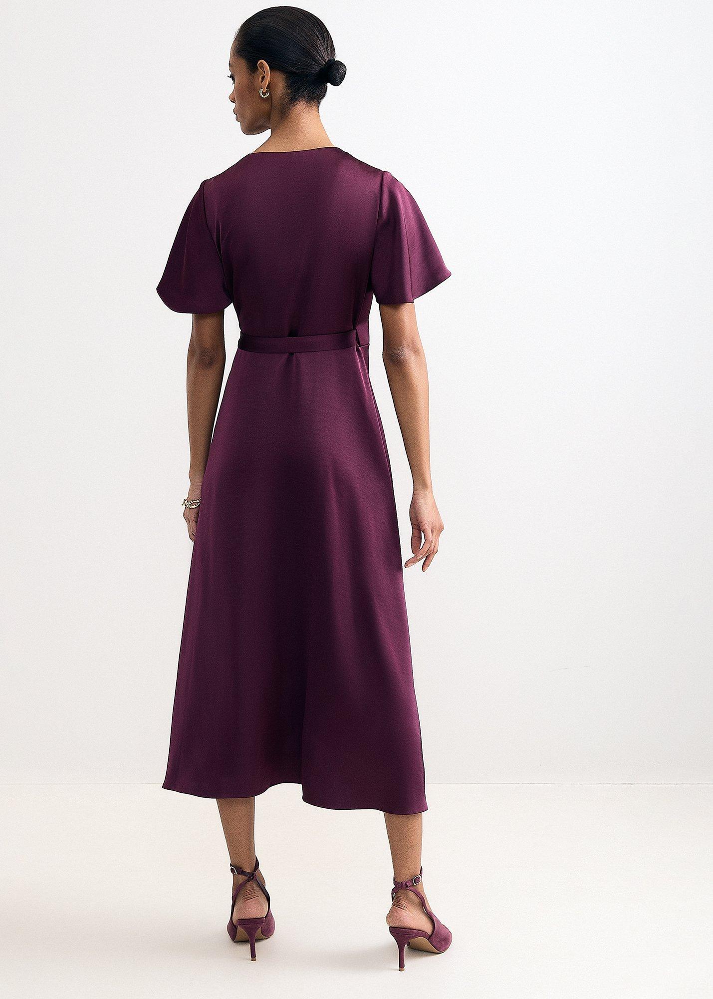Julissa Satin Wrap Midi Dress 