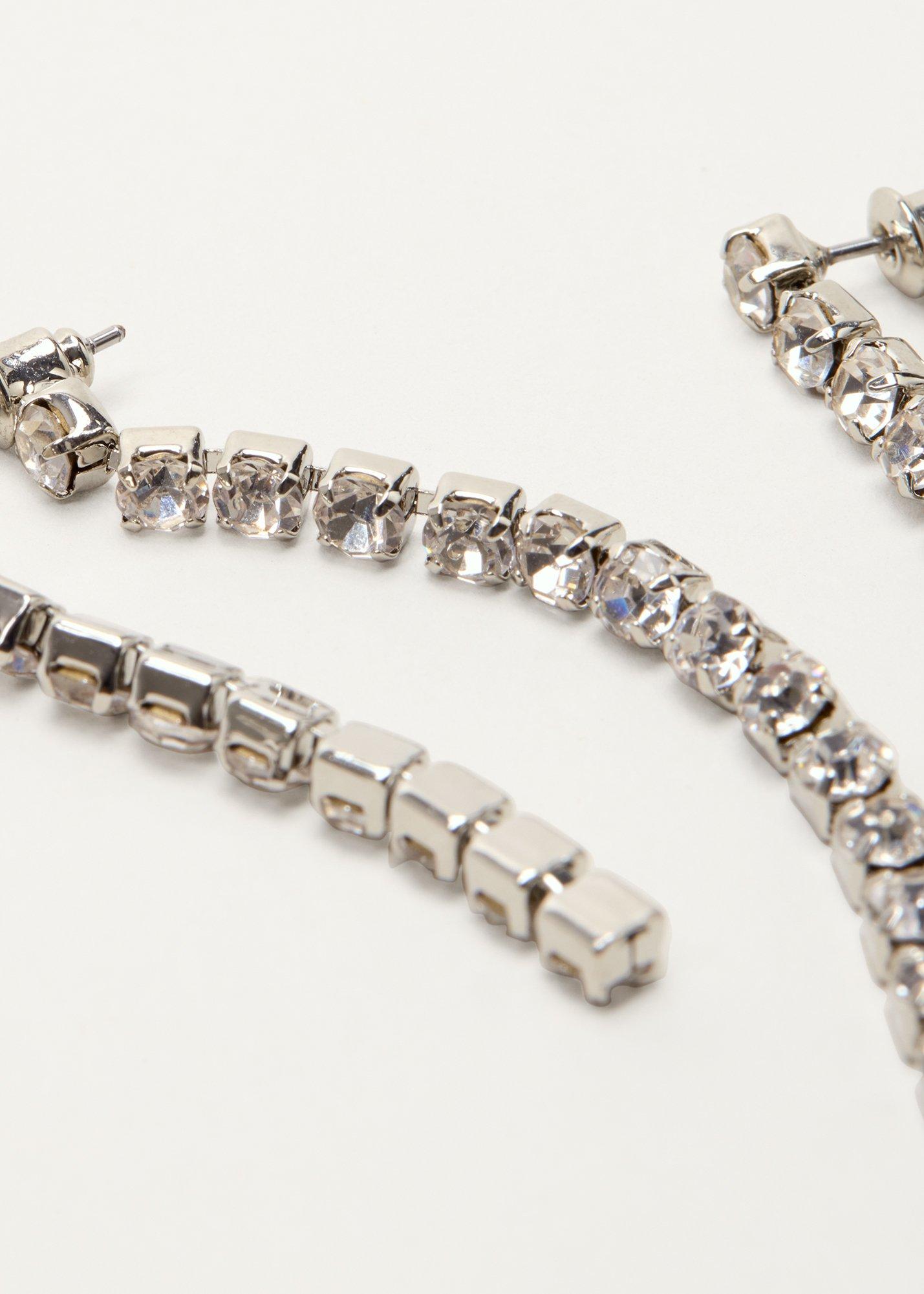 Silver Sparkle Front To Back Earrings