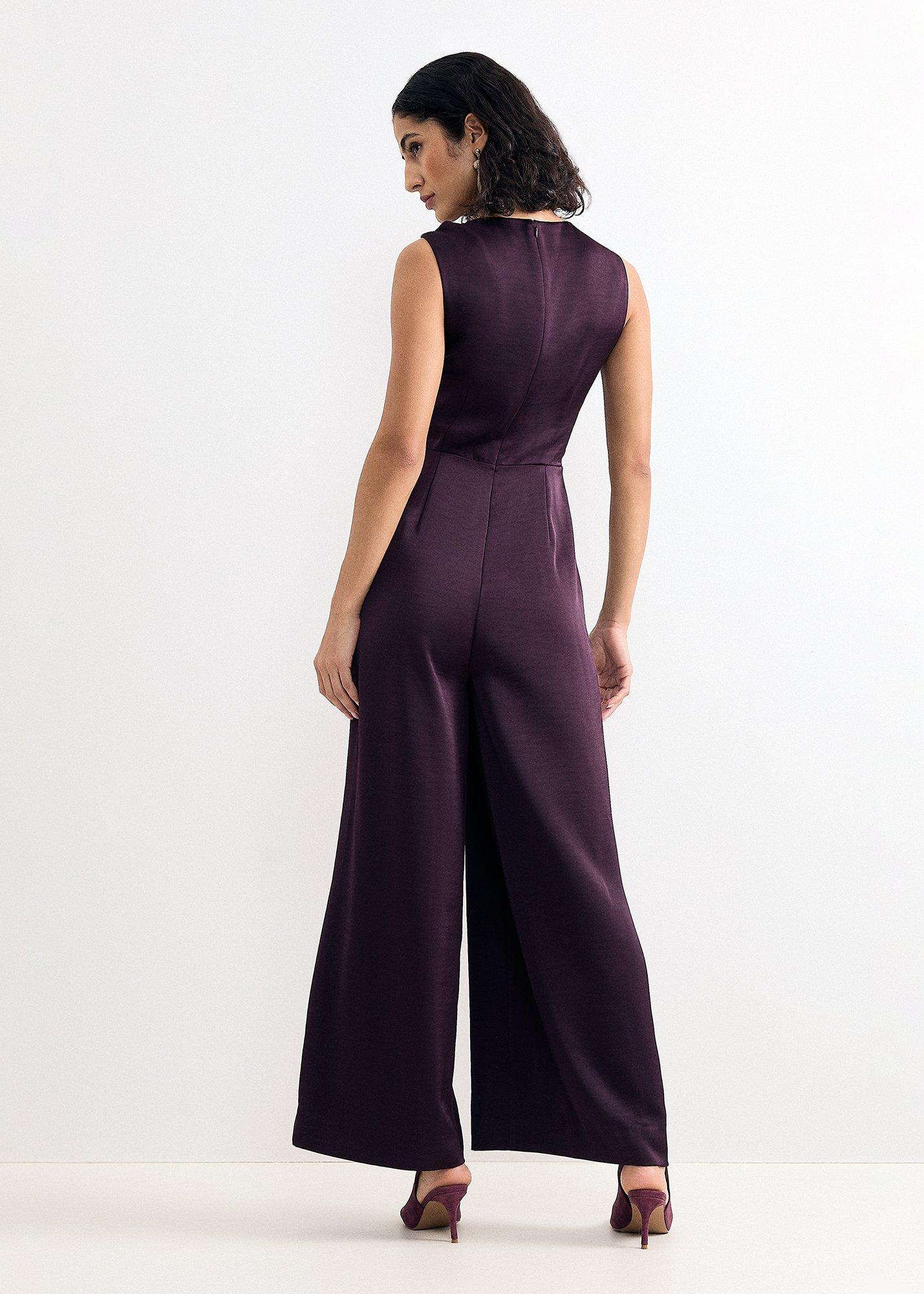 Avril Satin Cowl Neck Jumpsuit 