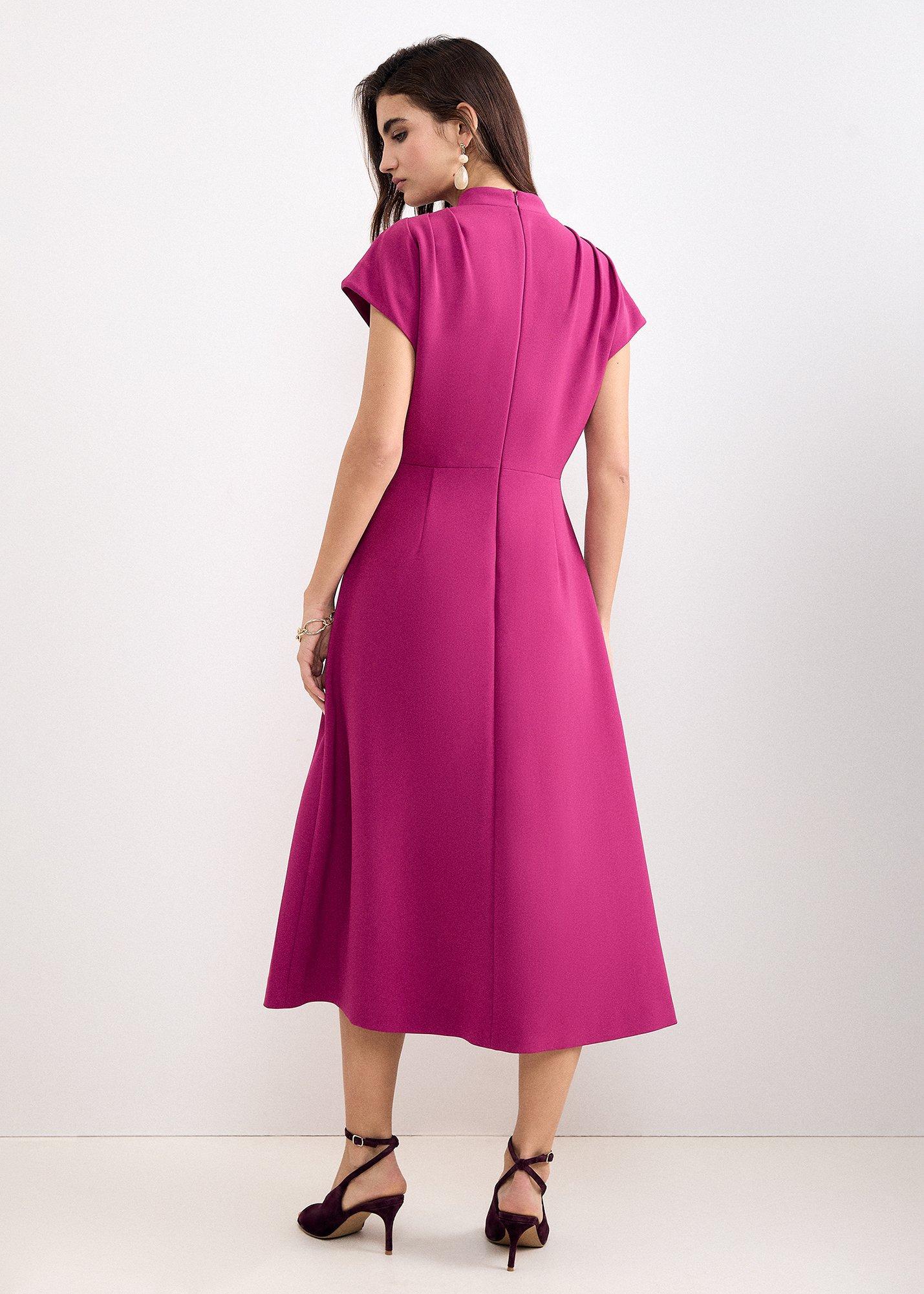 Hanna Pleated Cap Sleeve Dress 
