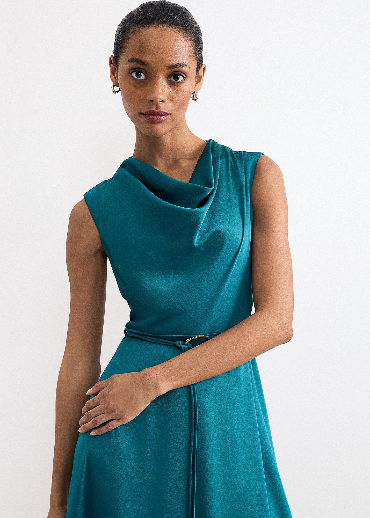 petite-sabrianna-satin-cowl-neck-midi-dress