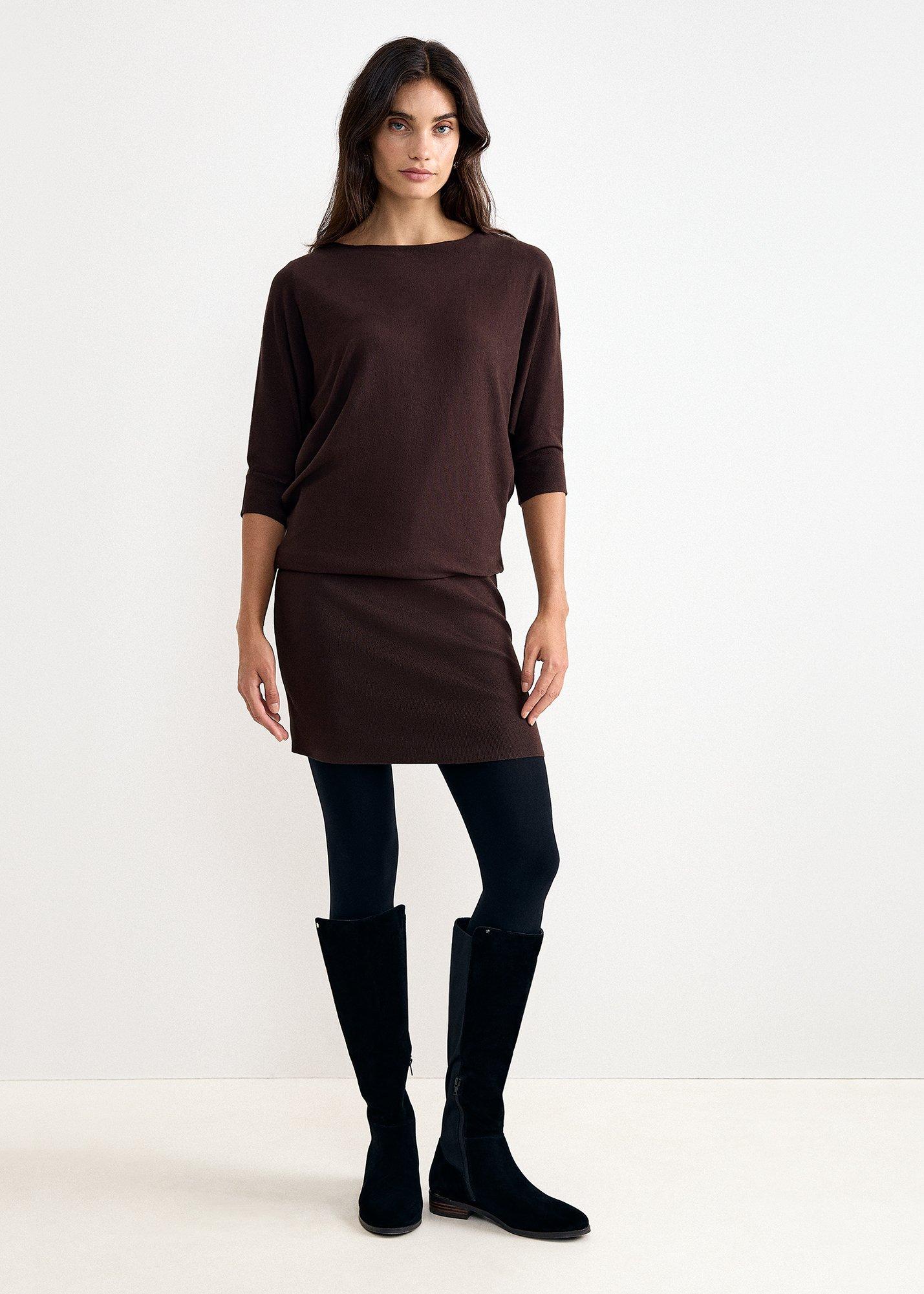 becca-brown-knit-dress
