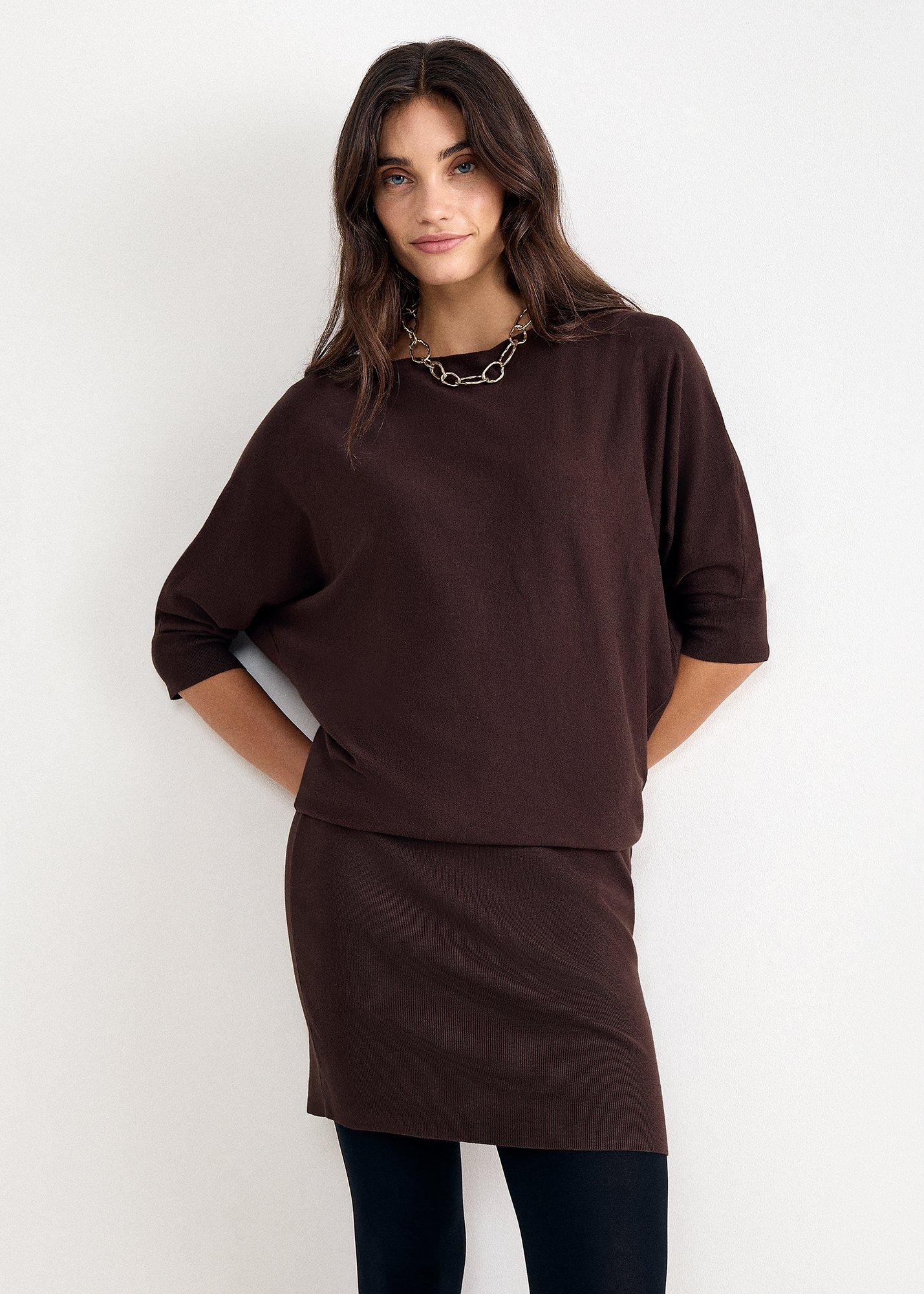 becca-brown-knit-dress