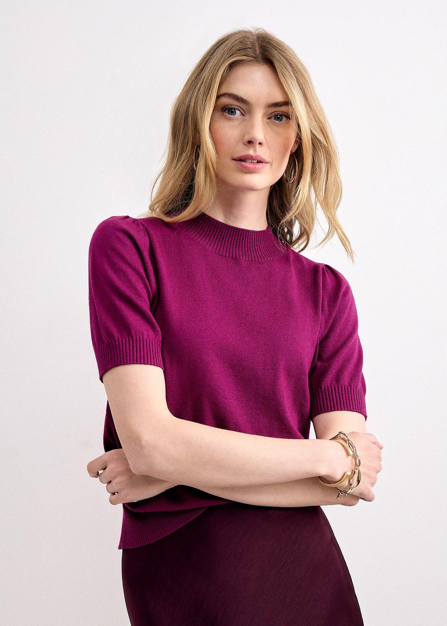 Charmaine Funnel Neck Puff Sleeve Jumper