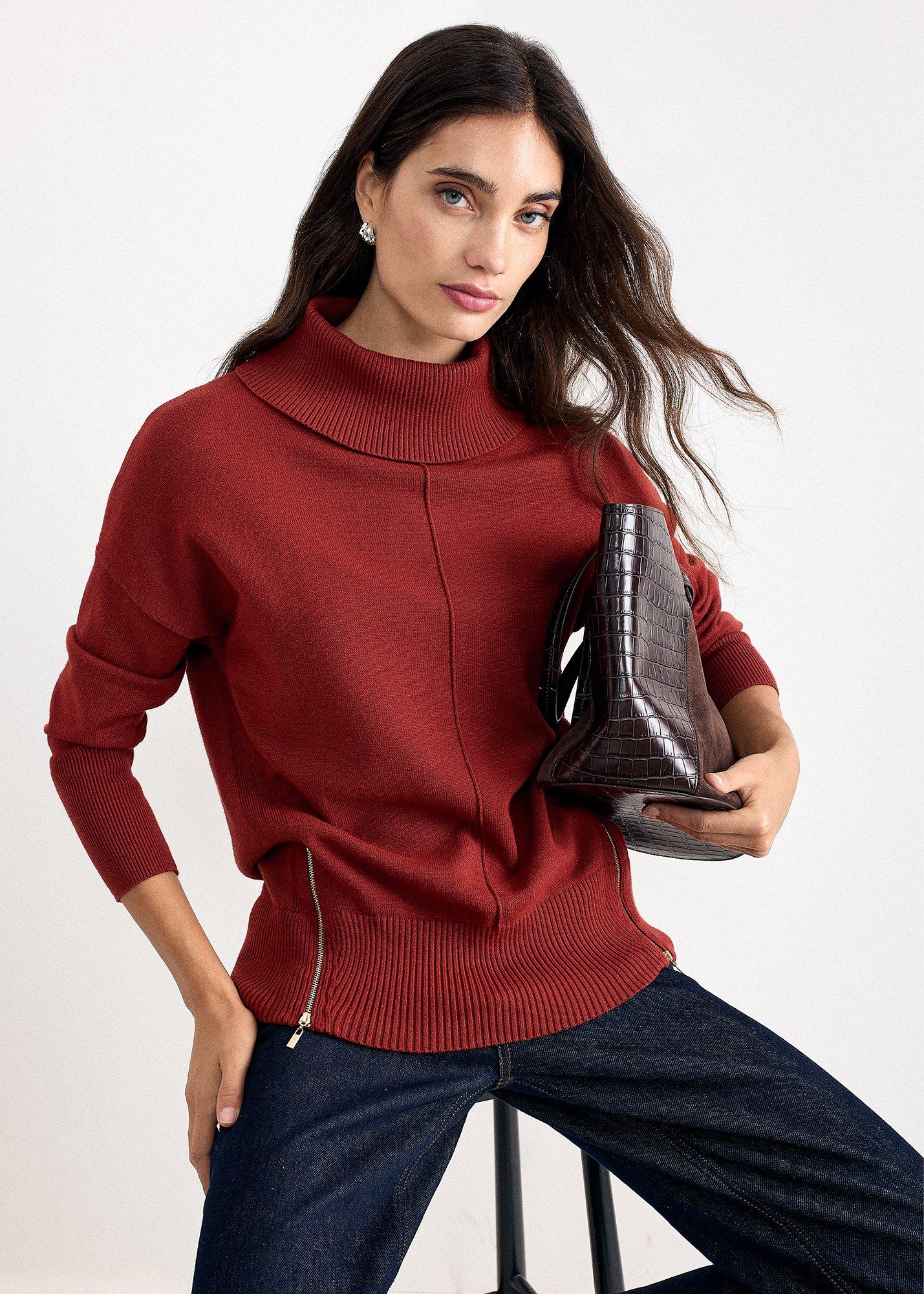 Steph Roll Neck Zip Jumper 