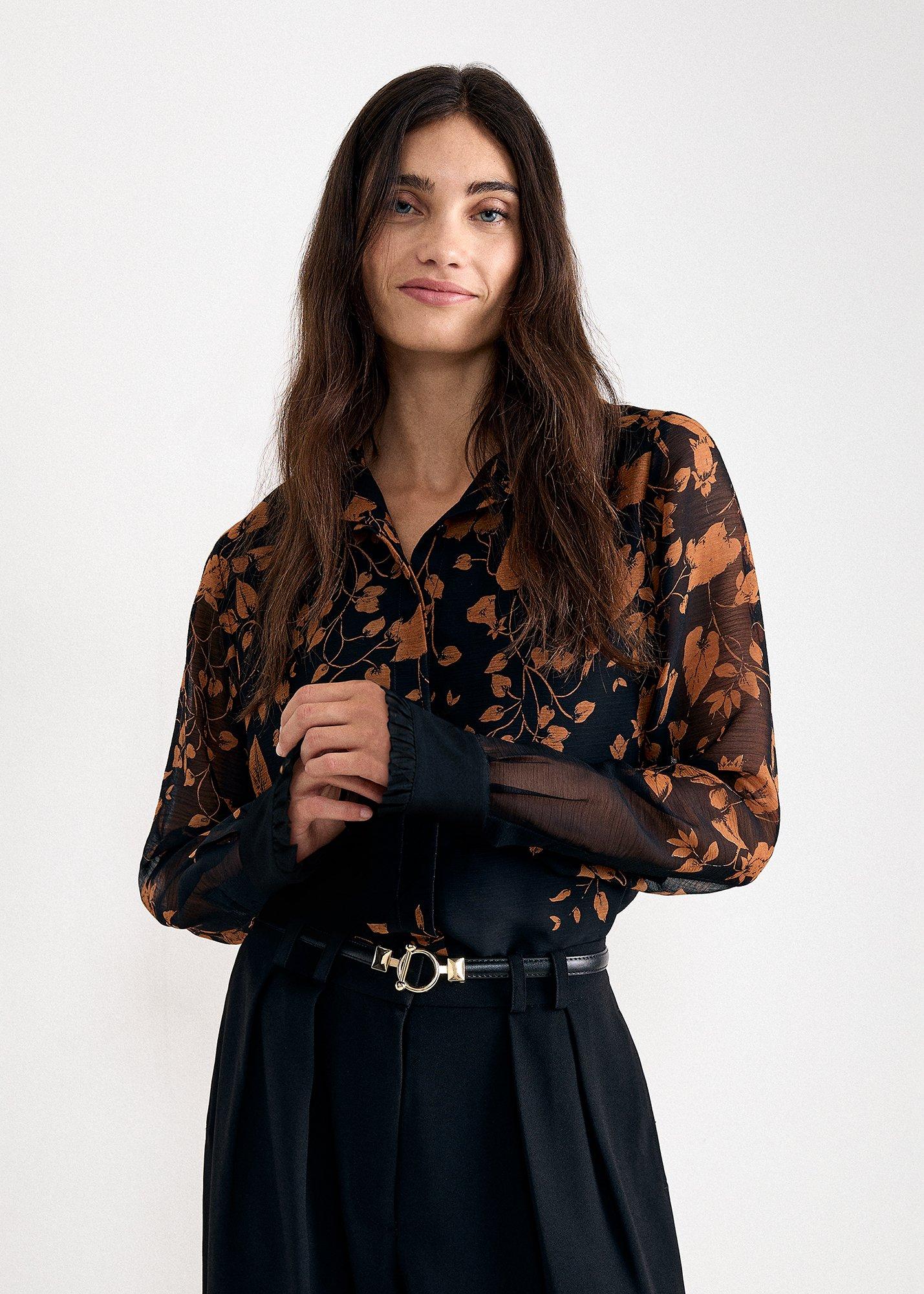 Clenence Printed Frill Shirt