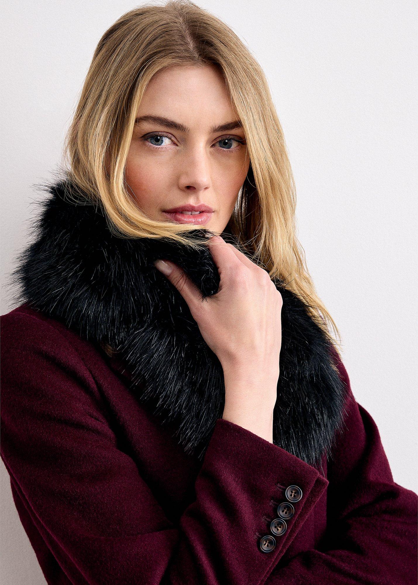 Black Faux Fur Collar