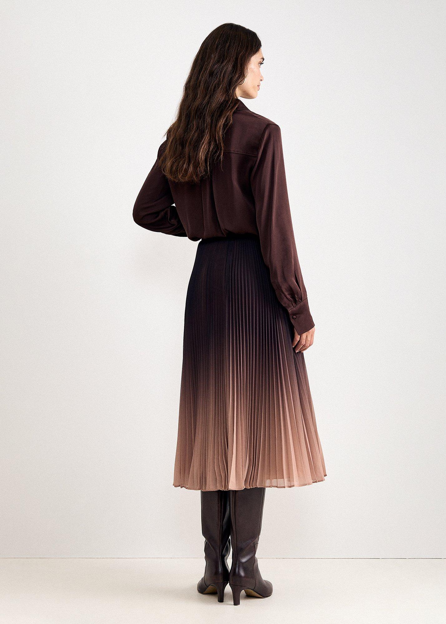 Tallulah Ombre Pleated Midi Skirt