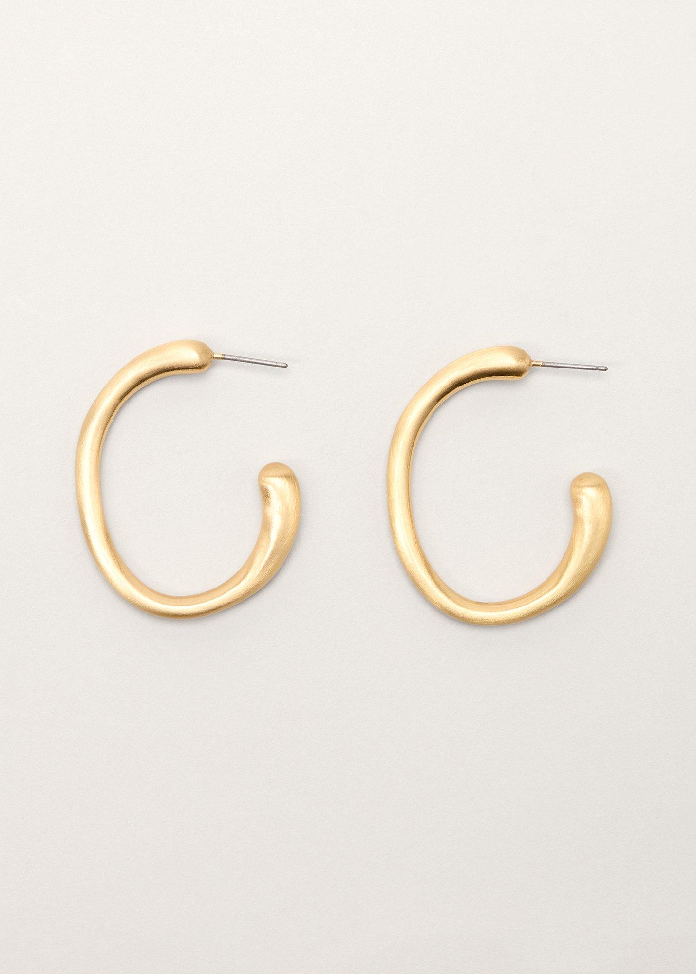 Gold Matte Hoop Earrings
