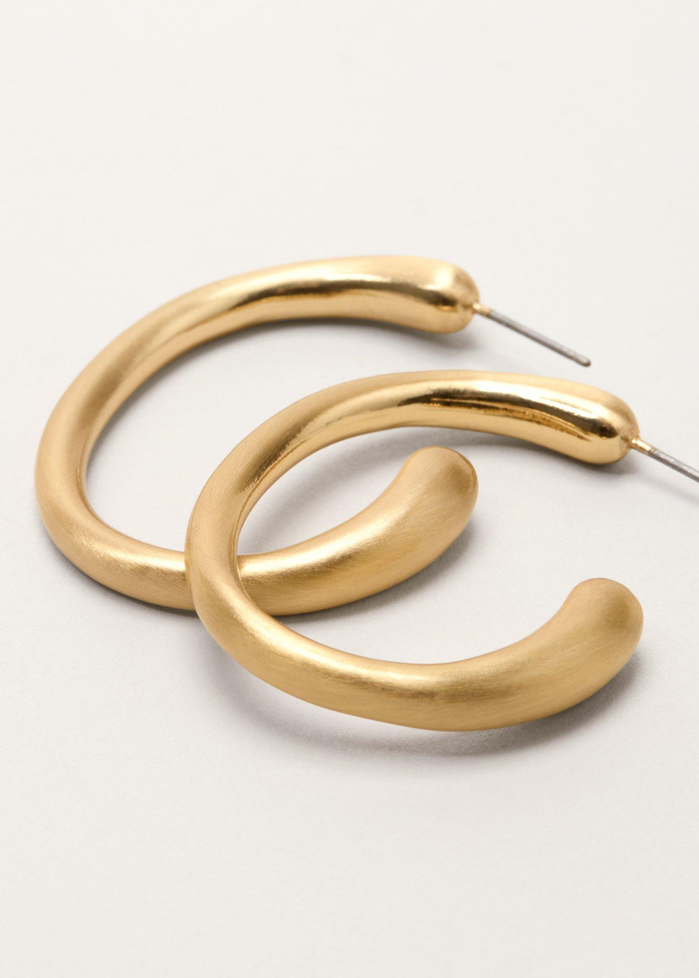 Gold Matte Hoop Earrings