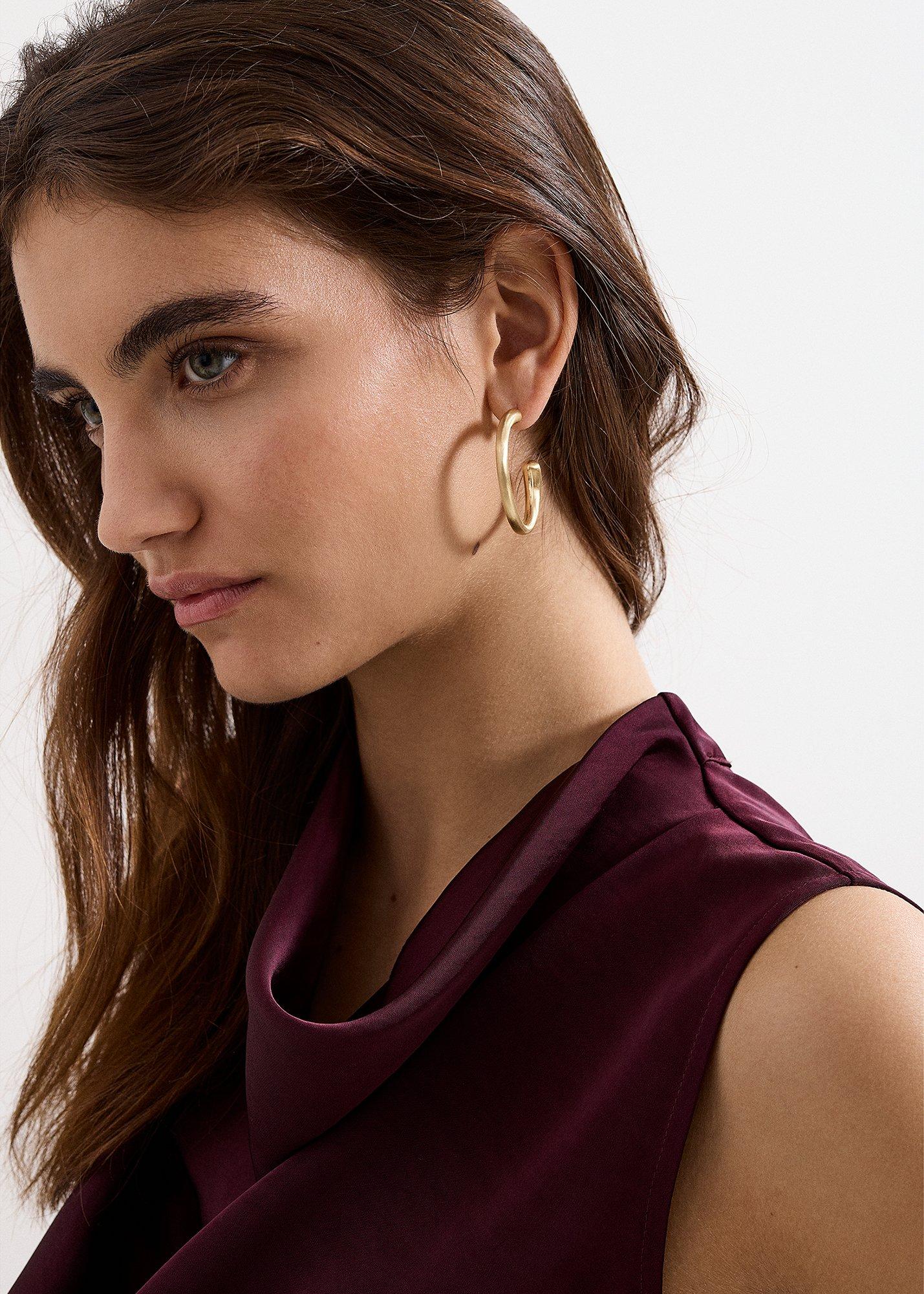 Gold Matte Hoop Earrings