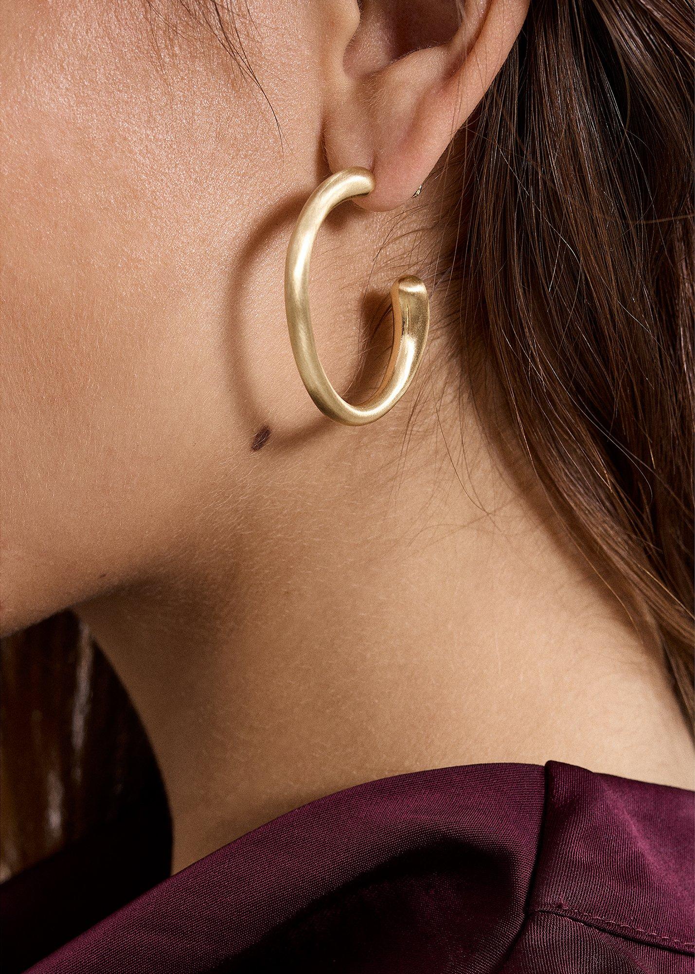 Gold Matte Hoop Earrings