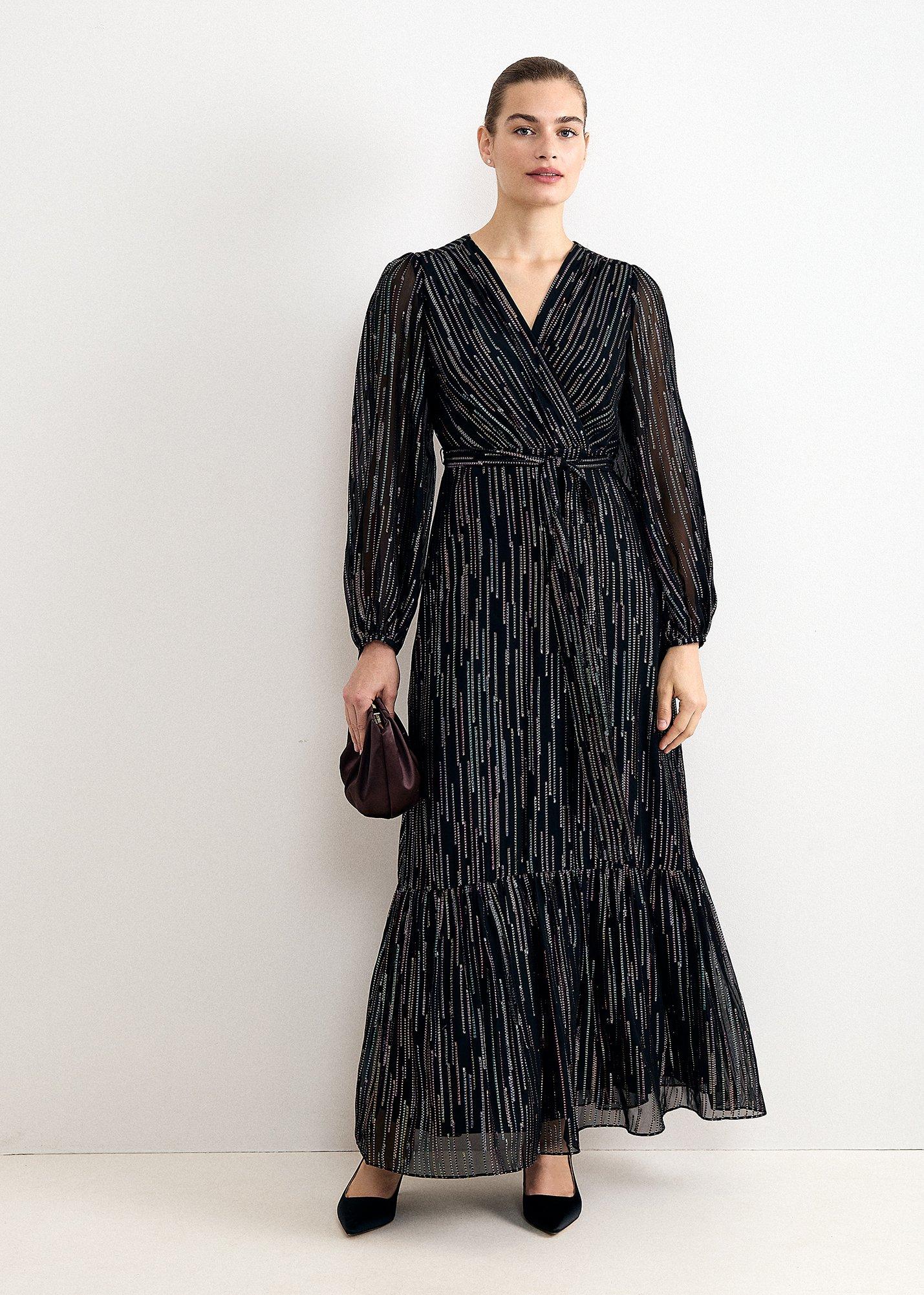 Caroline Metallic Maxi Dress