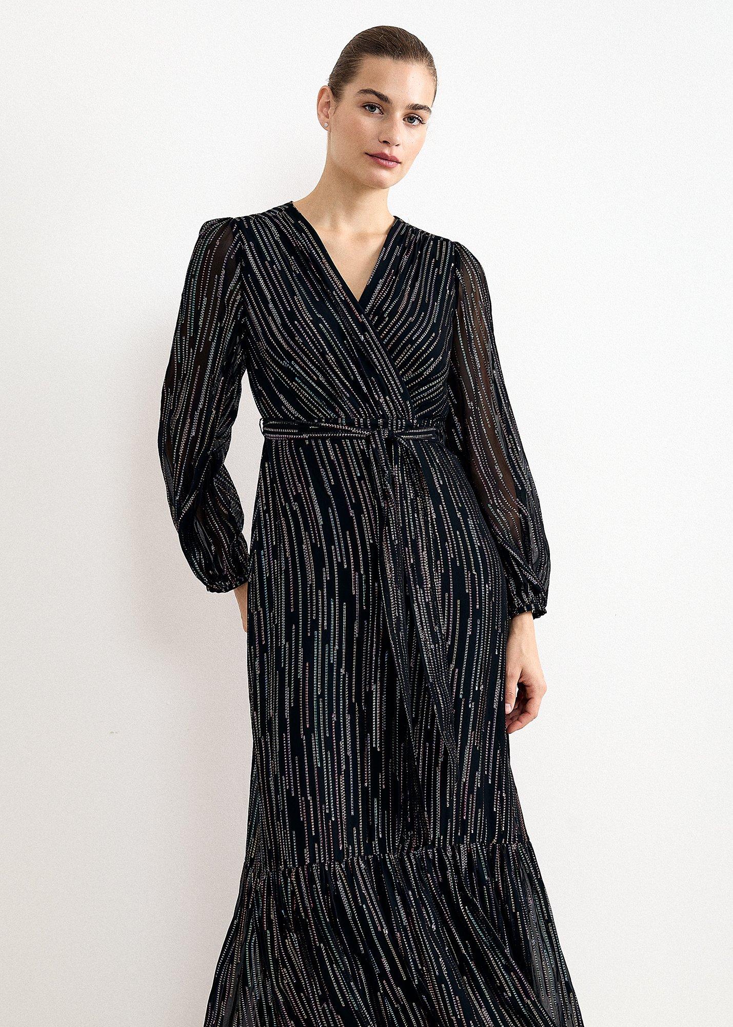 Caroline Metallic Maxi Dress