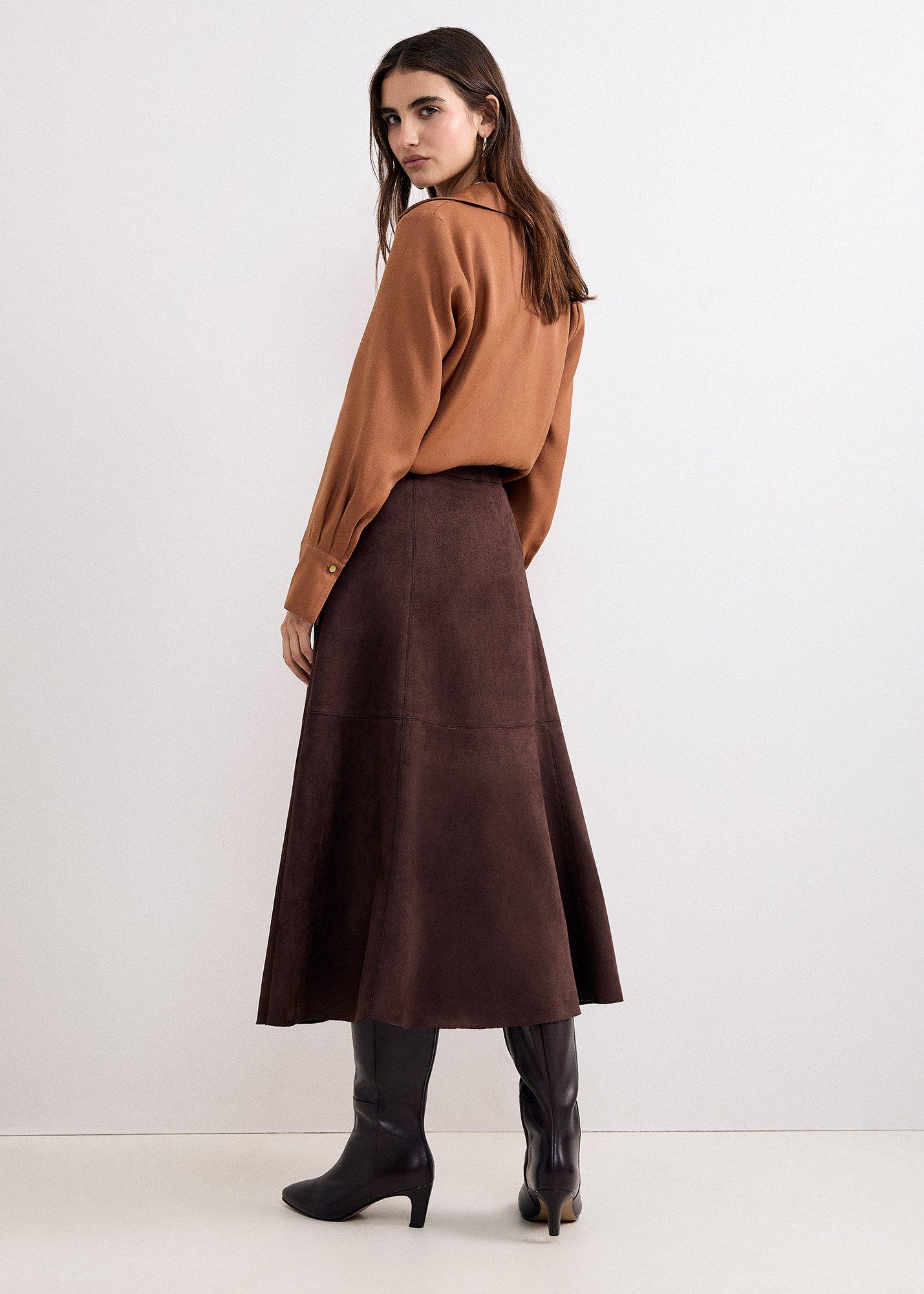 Jessie Faux Suede A-Line Skirt