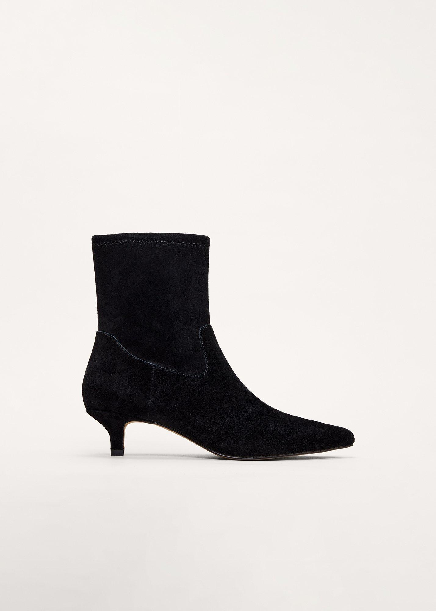 Suede Kitten Heel Ankle Boot