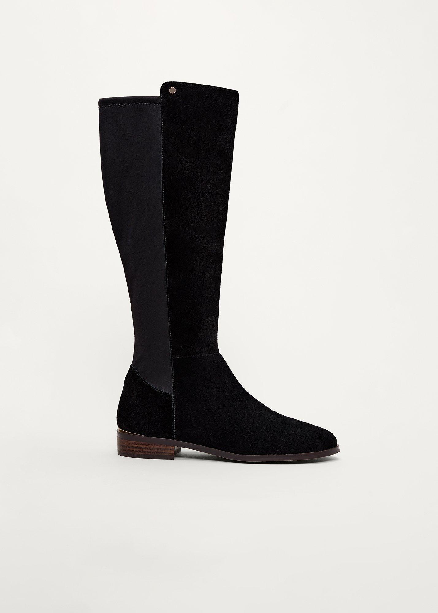 Leather Flat Knee High Boots