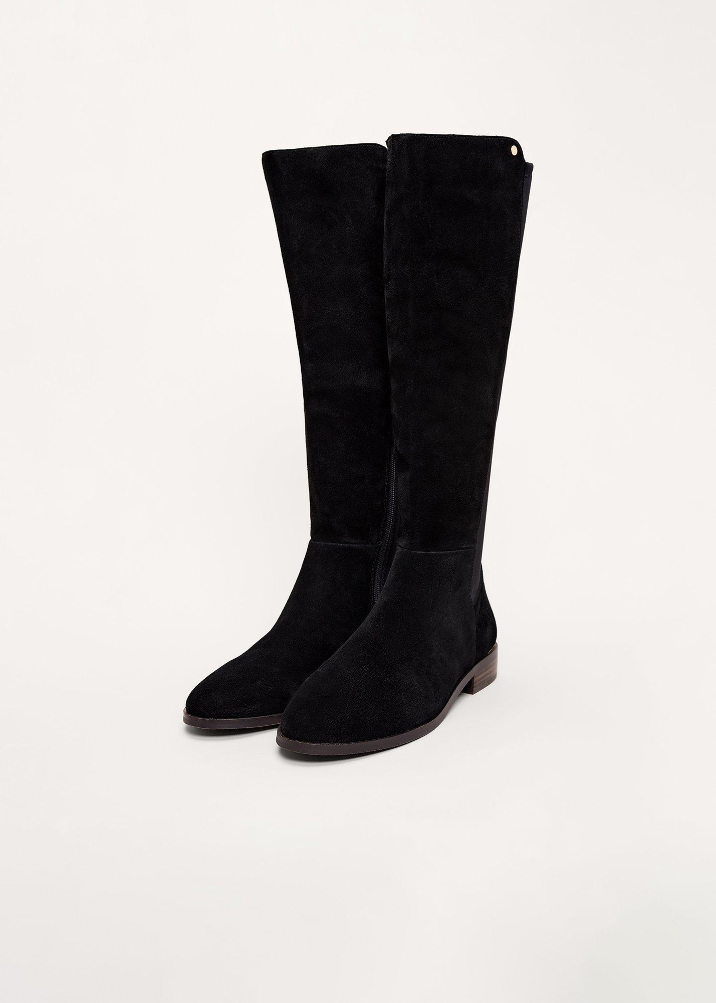 Leather Flat Knee High Boots