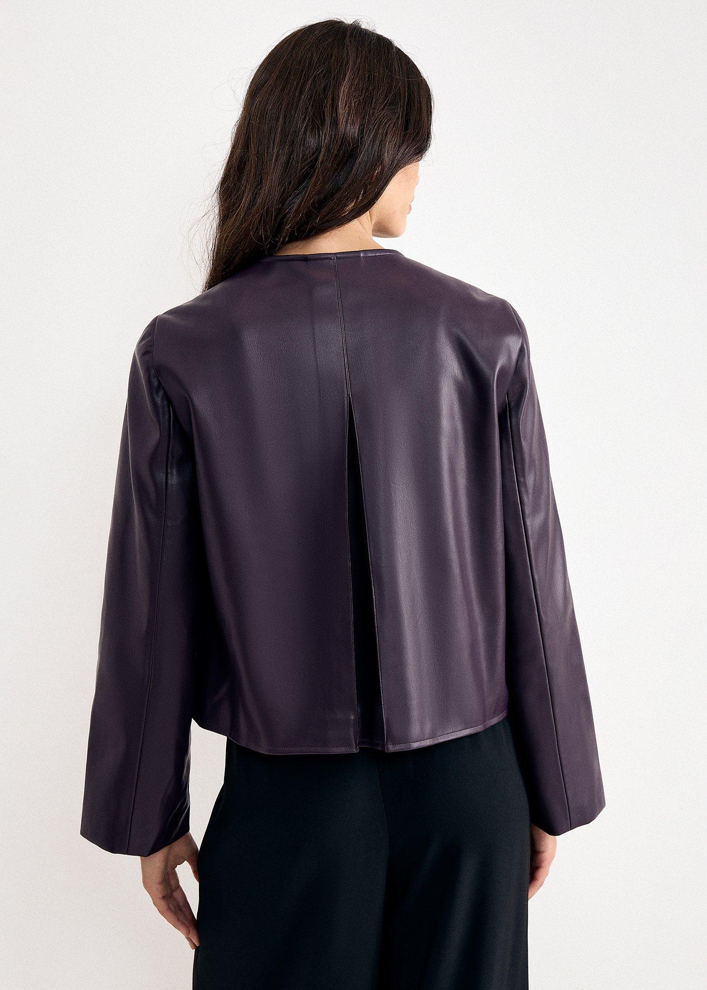 Malina PU Collarless Jacket 