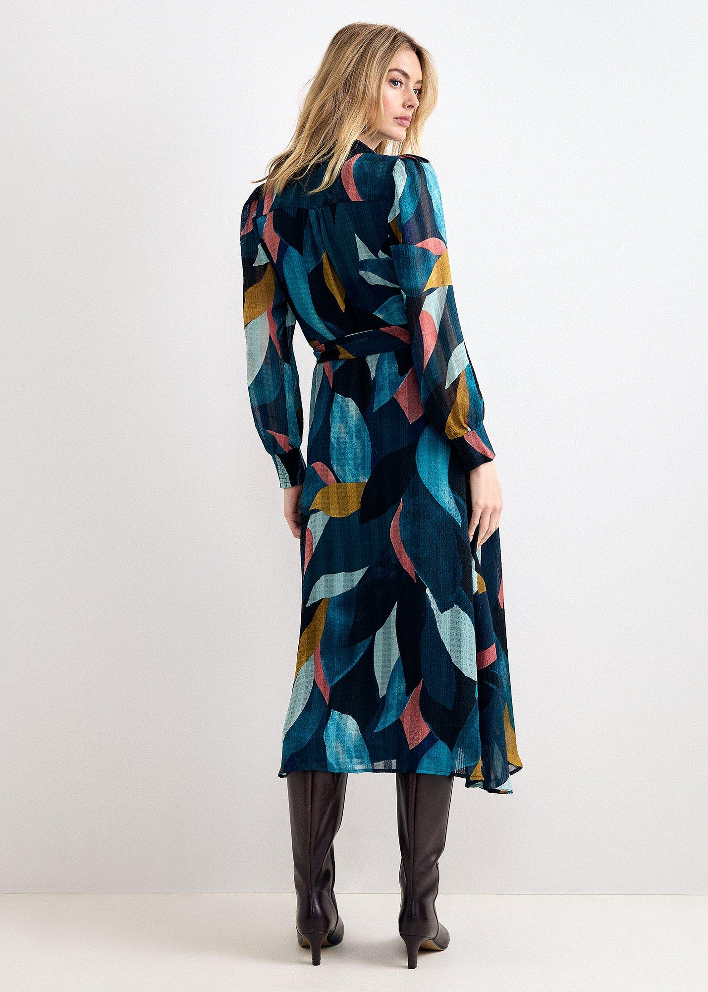 Catalina Abstract Petal Print Shirt Dress