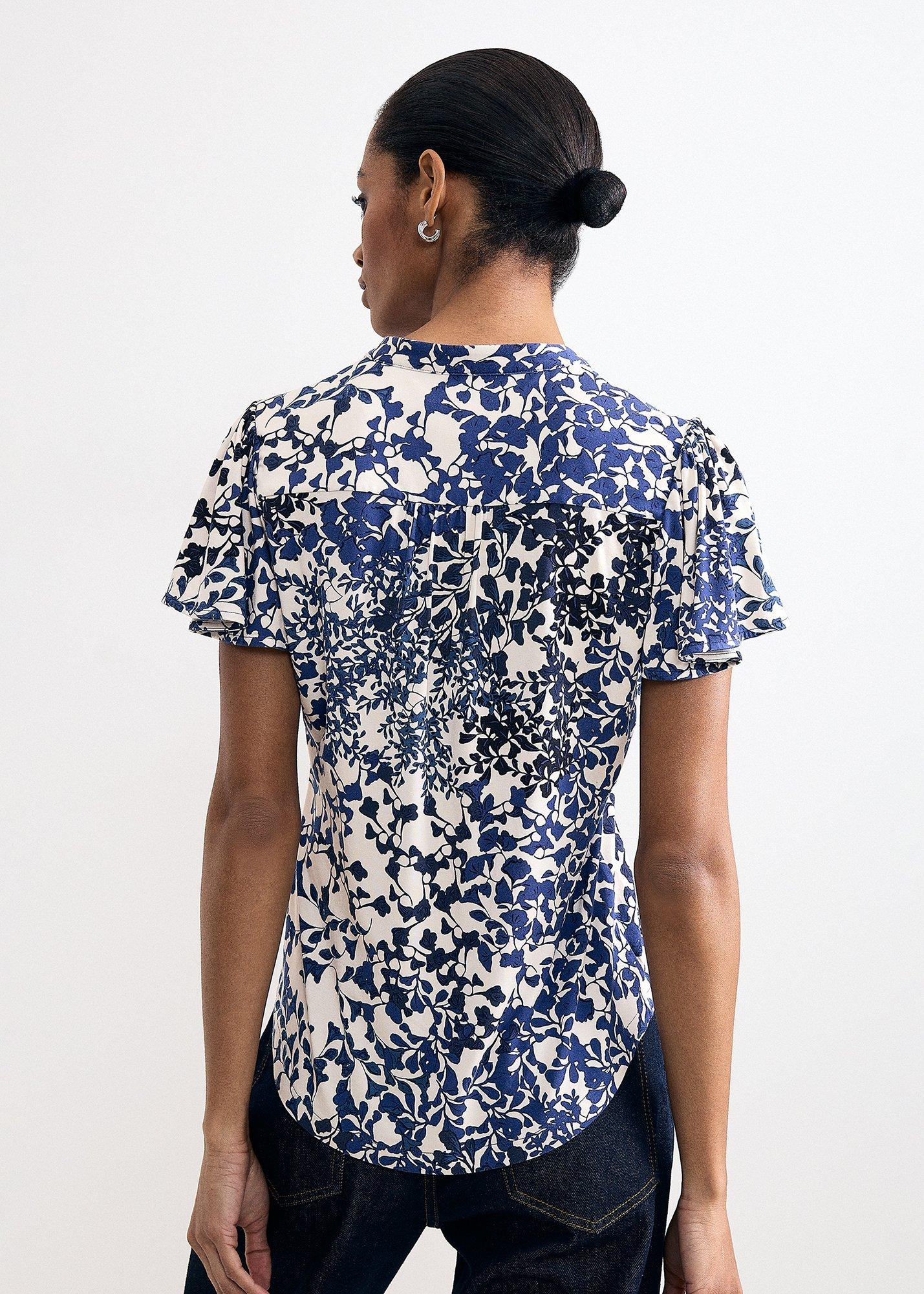 Aura Printed Jersey Blouse