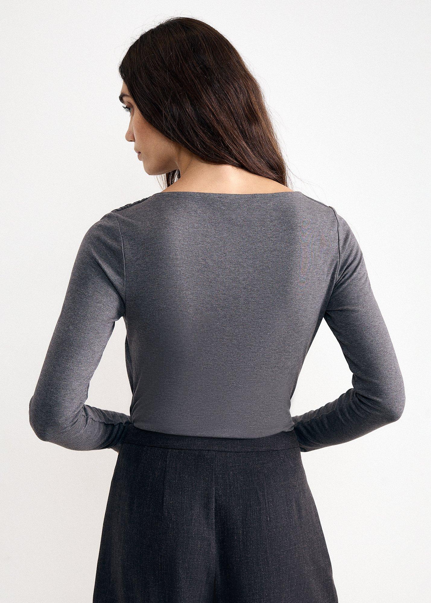 Marcy Long Sleeve Ruched and Tucked Top